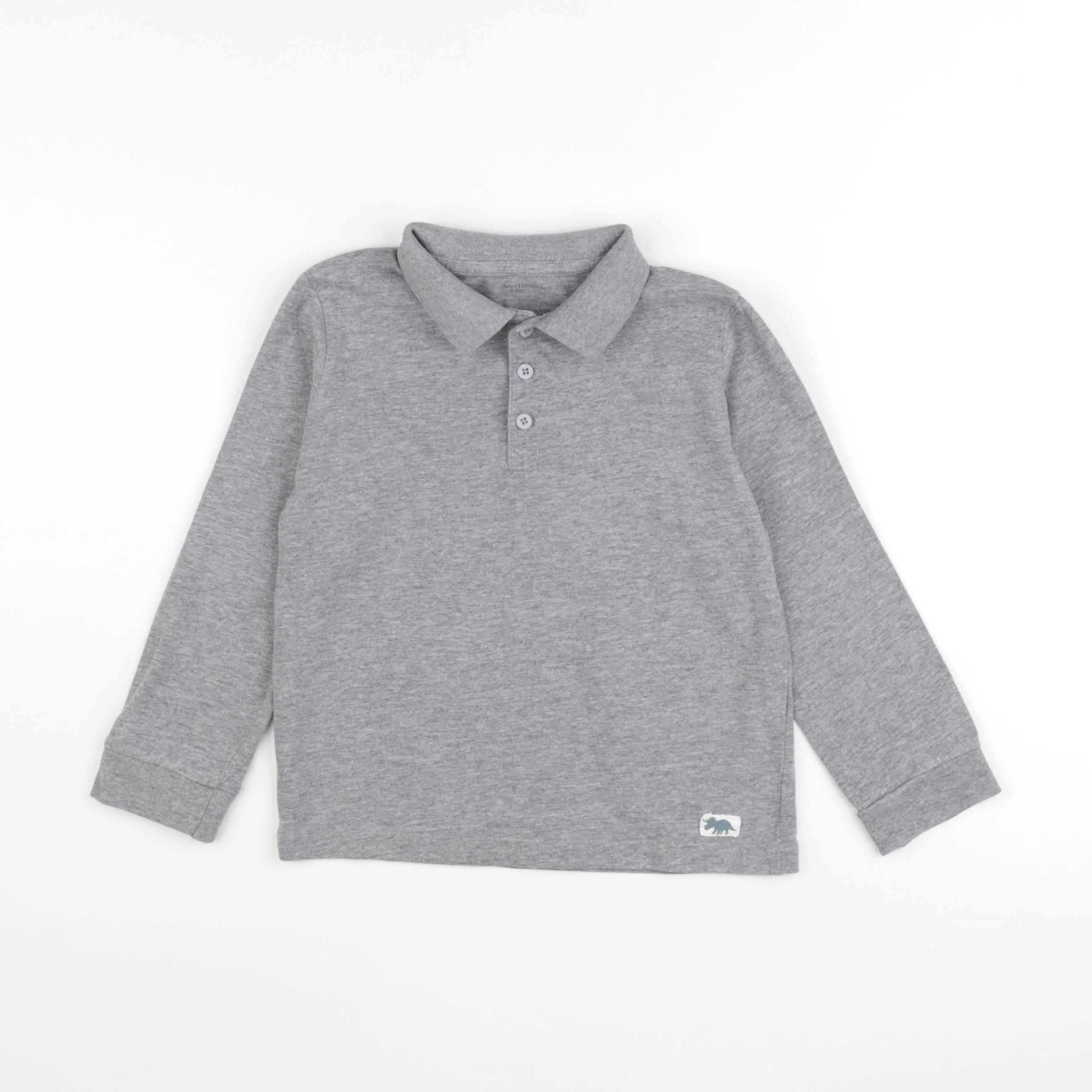 Vertbaudet - polo gris - 6 ans