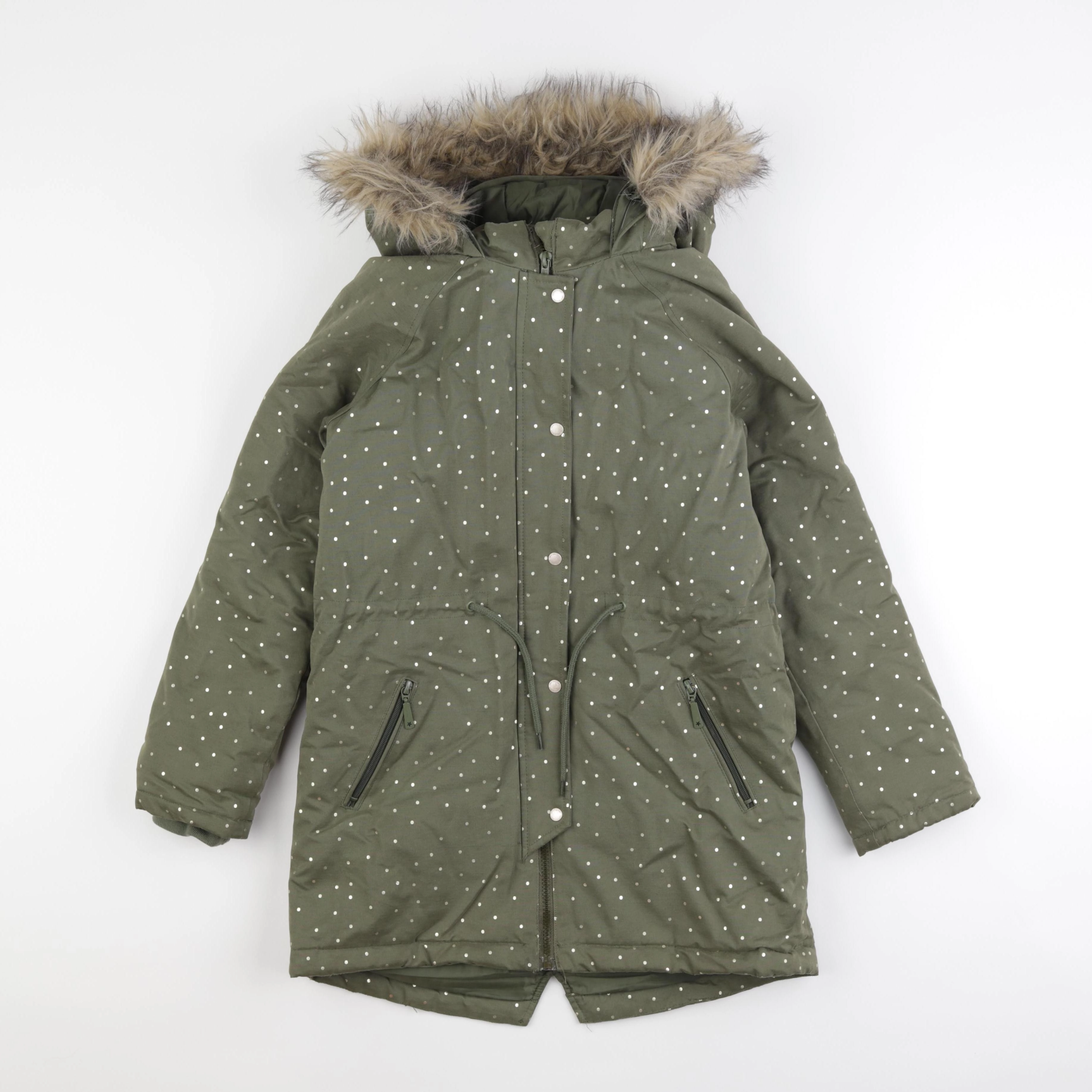 Vertbaudet - parka vert, or - 12 ans