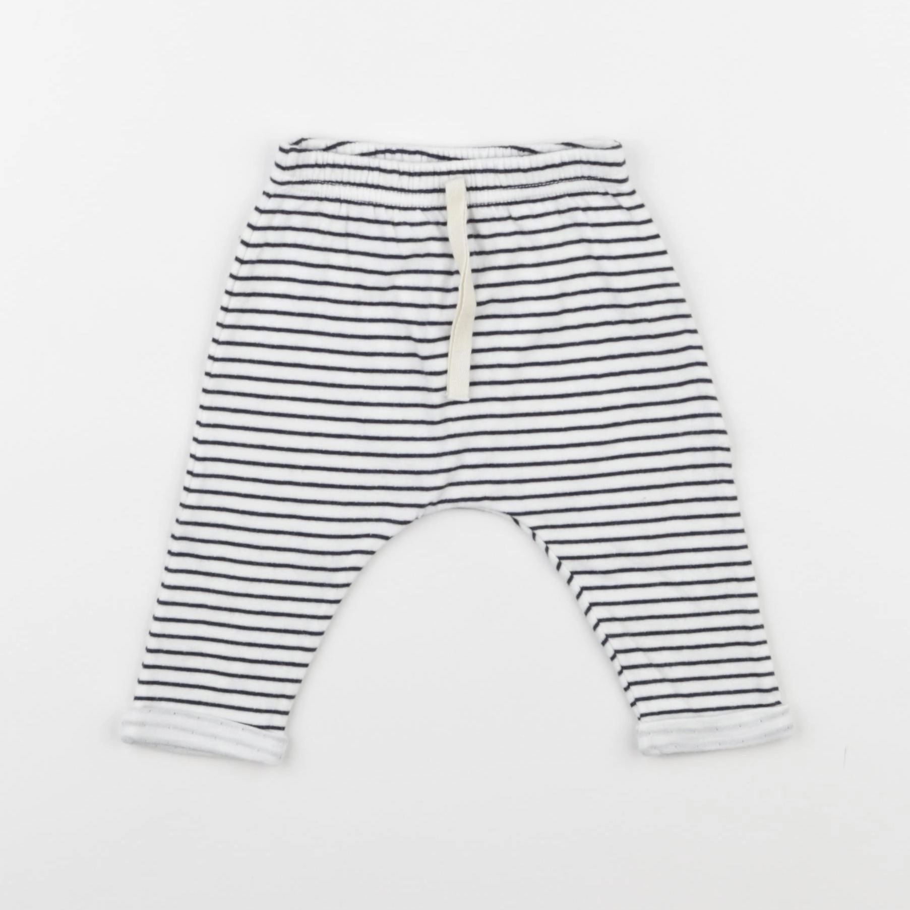 Petit Bateau - sarouel blanc, bleu - 3 mois