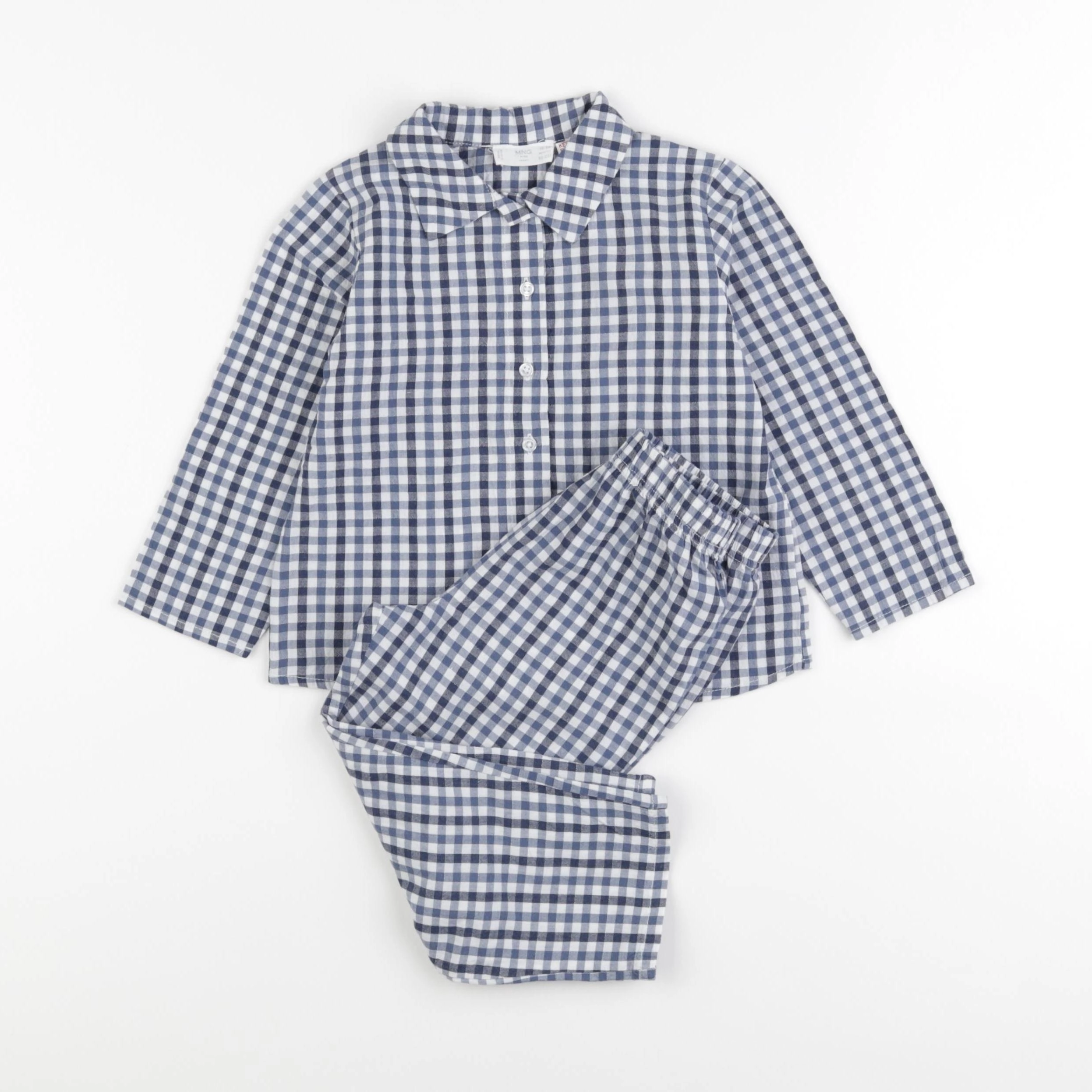 Mango - pyjama coton blanc, bleu - 18/24 mois