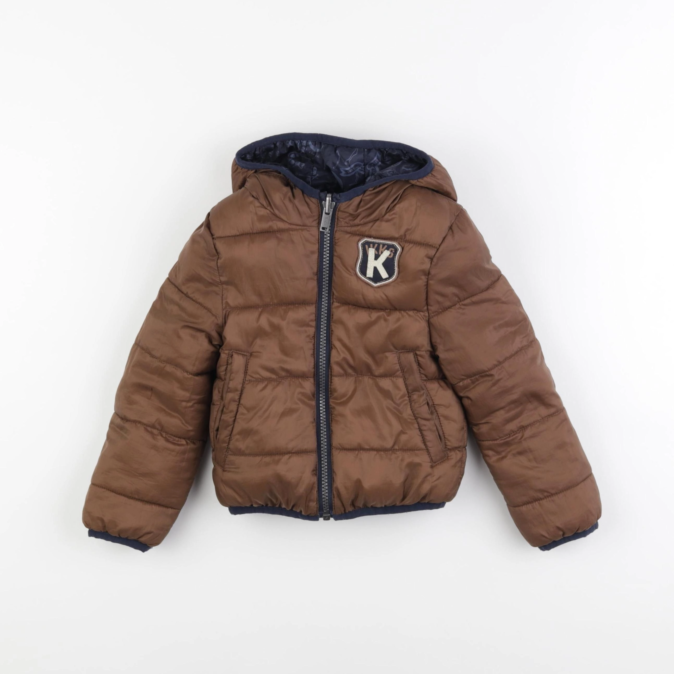 IKKS - doudoune réversible bleu, marron - 3 ans
