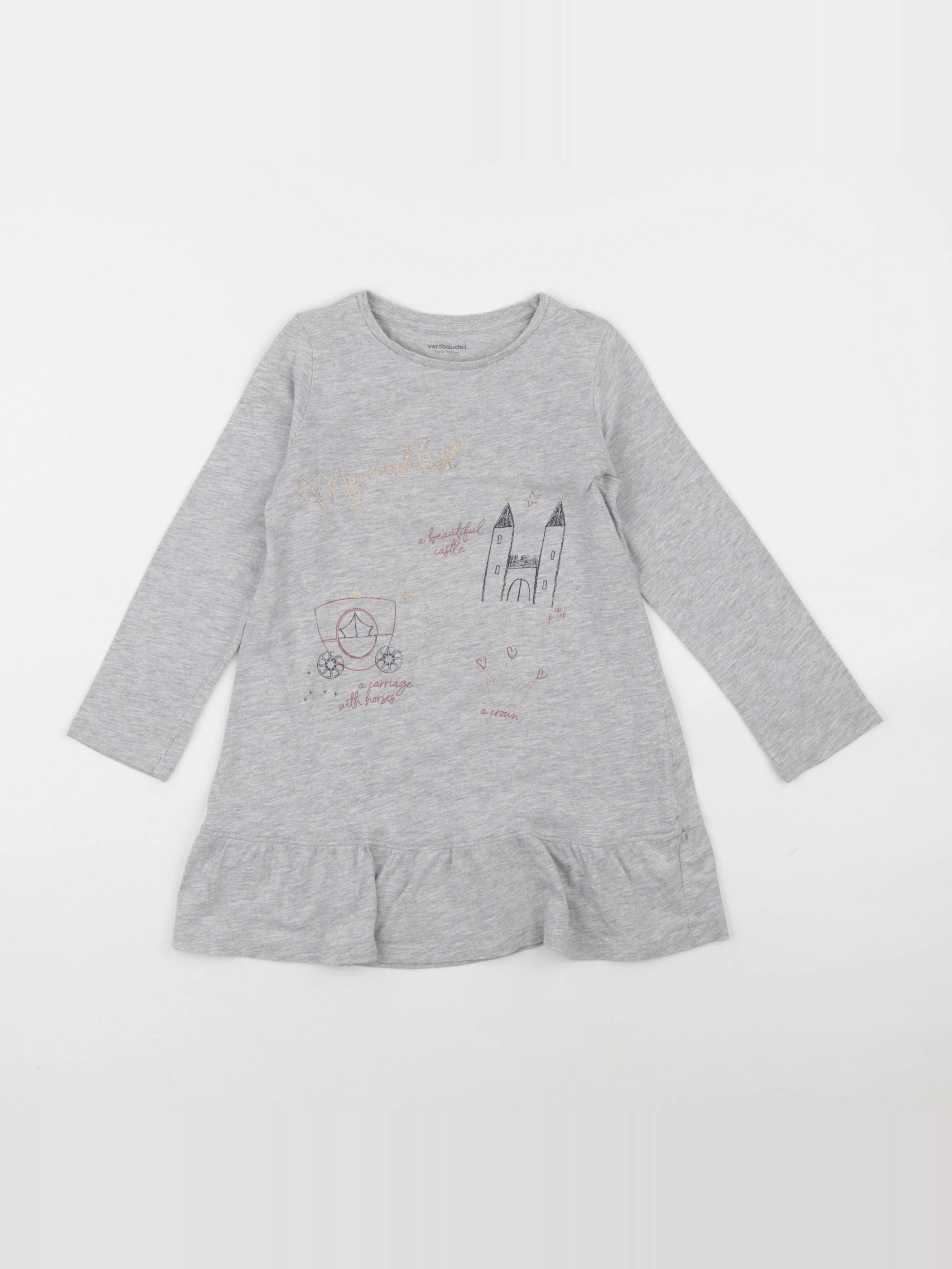 Vertbaudet - robe gris - 5 ans