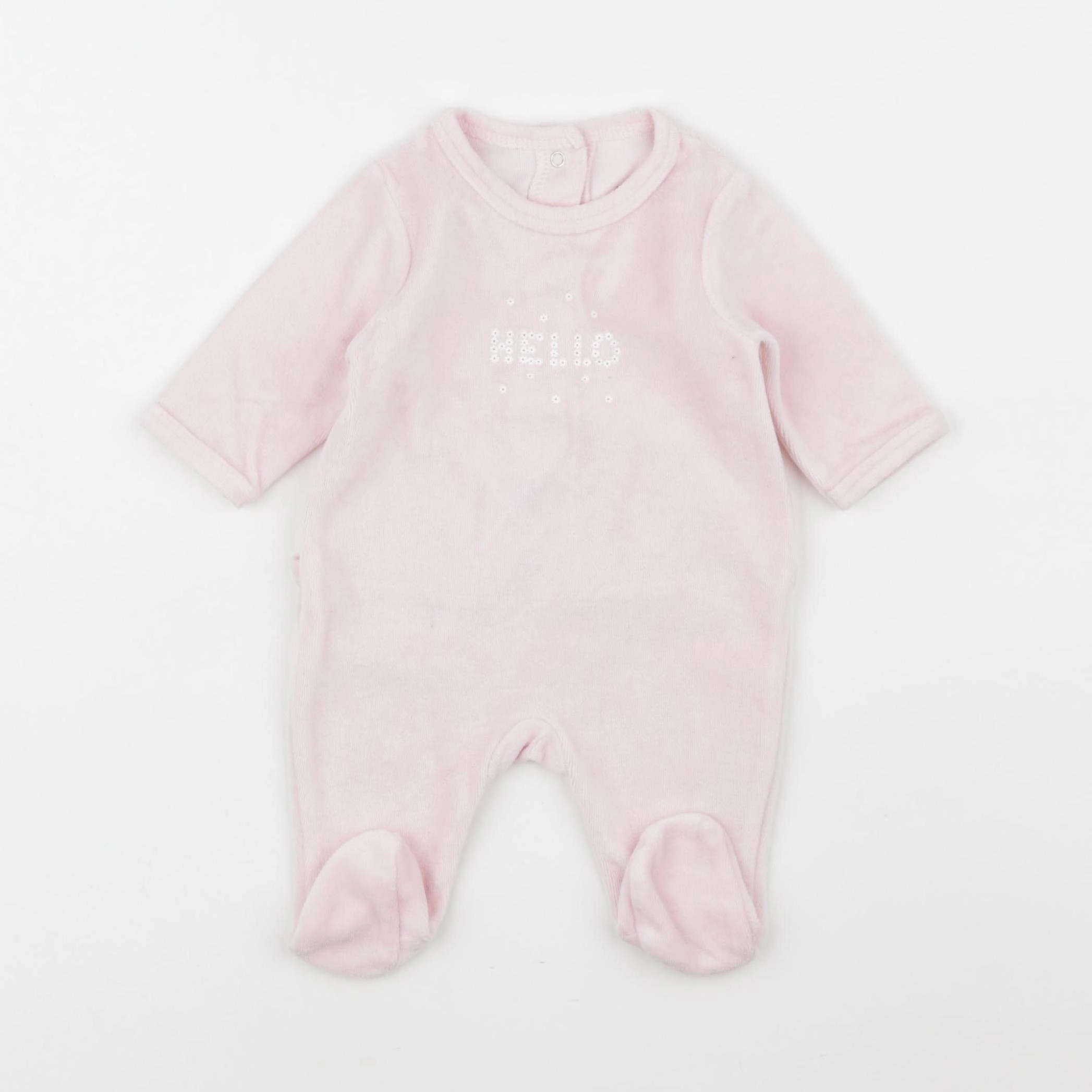 Vertbaudet - pyjama velours rose - 1 mois
