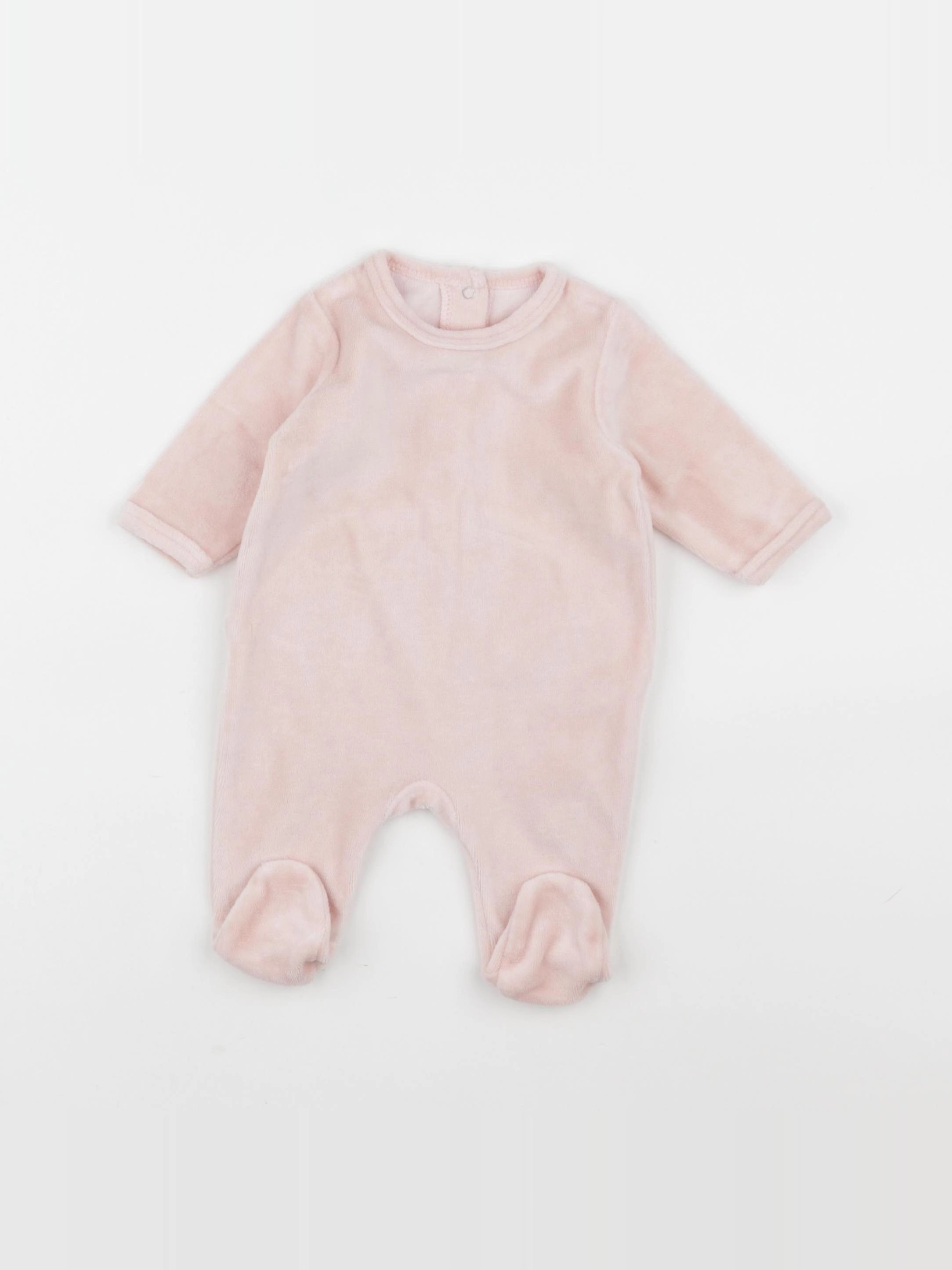 Vertbaudet - pyjama velours rose - 1 mois