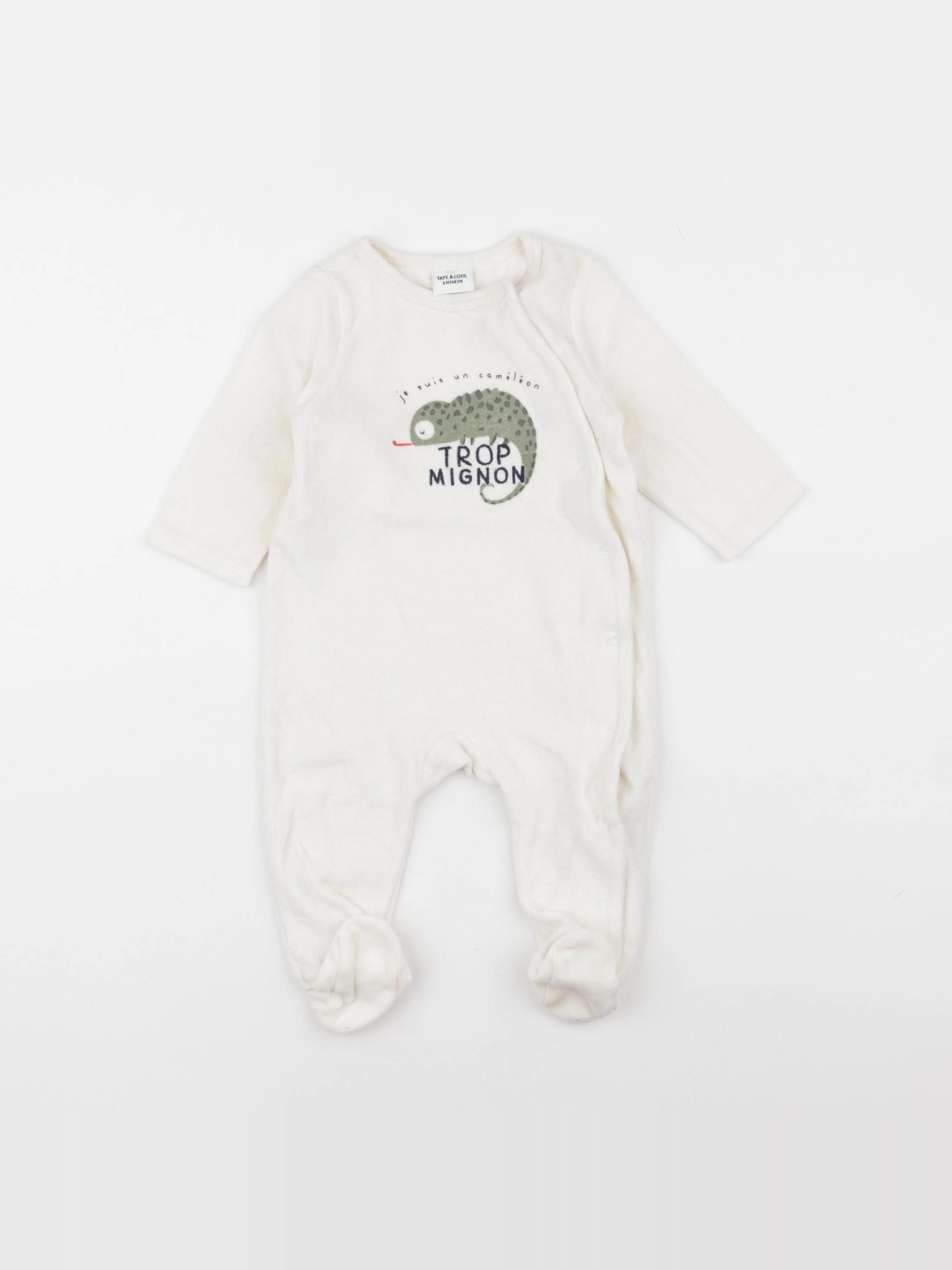Tape à l'oeil - pyjama velours beige - 6 mois