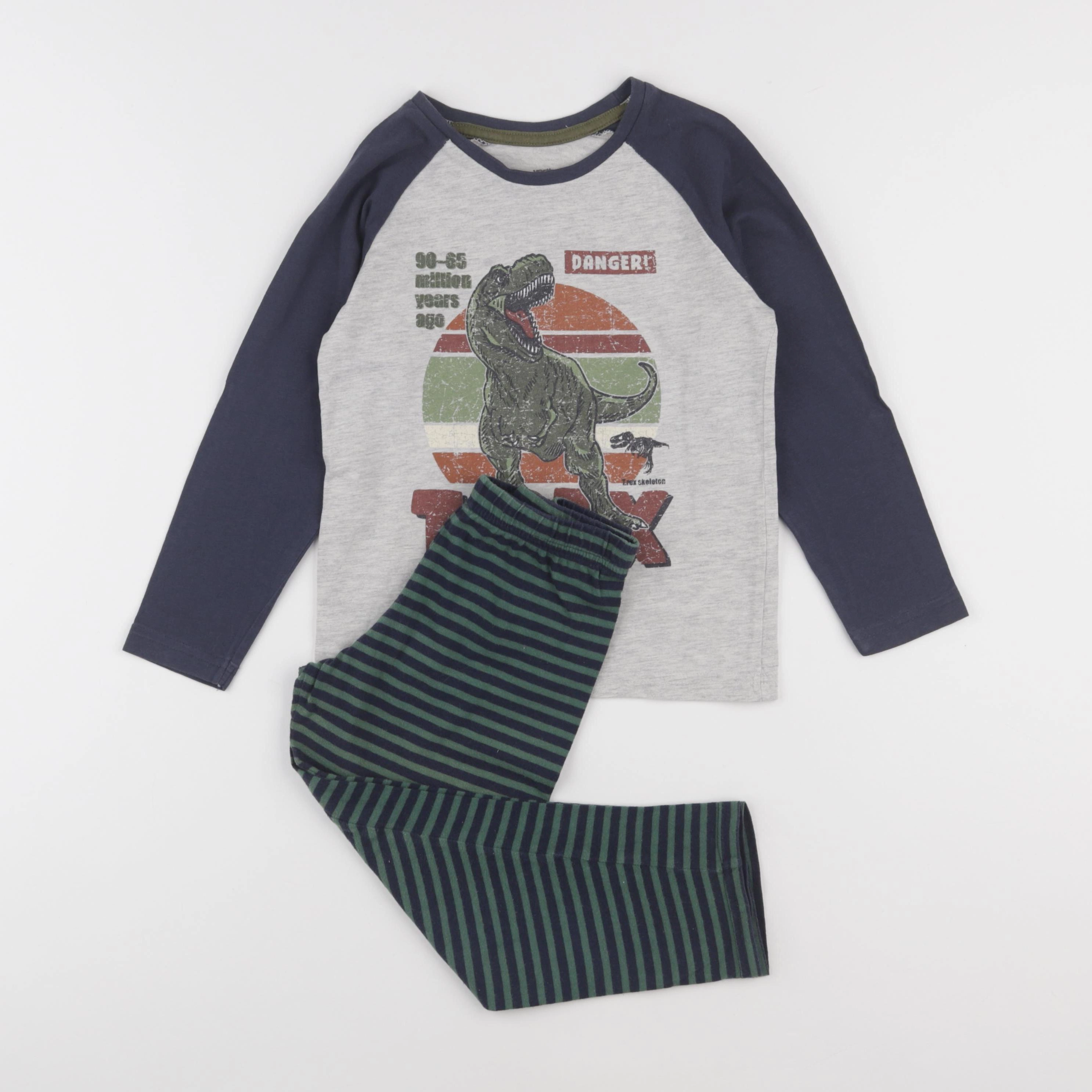 Vertbaudet - pyjama coton bleu, gris - 6 ans