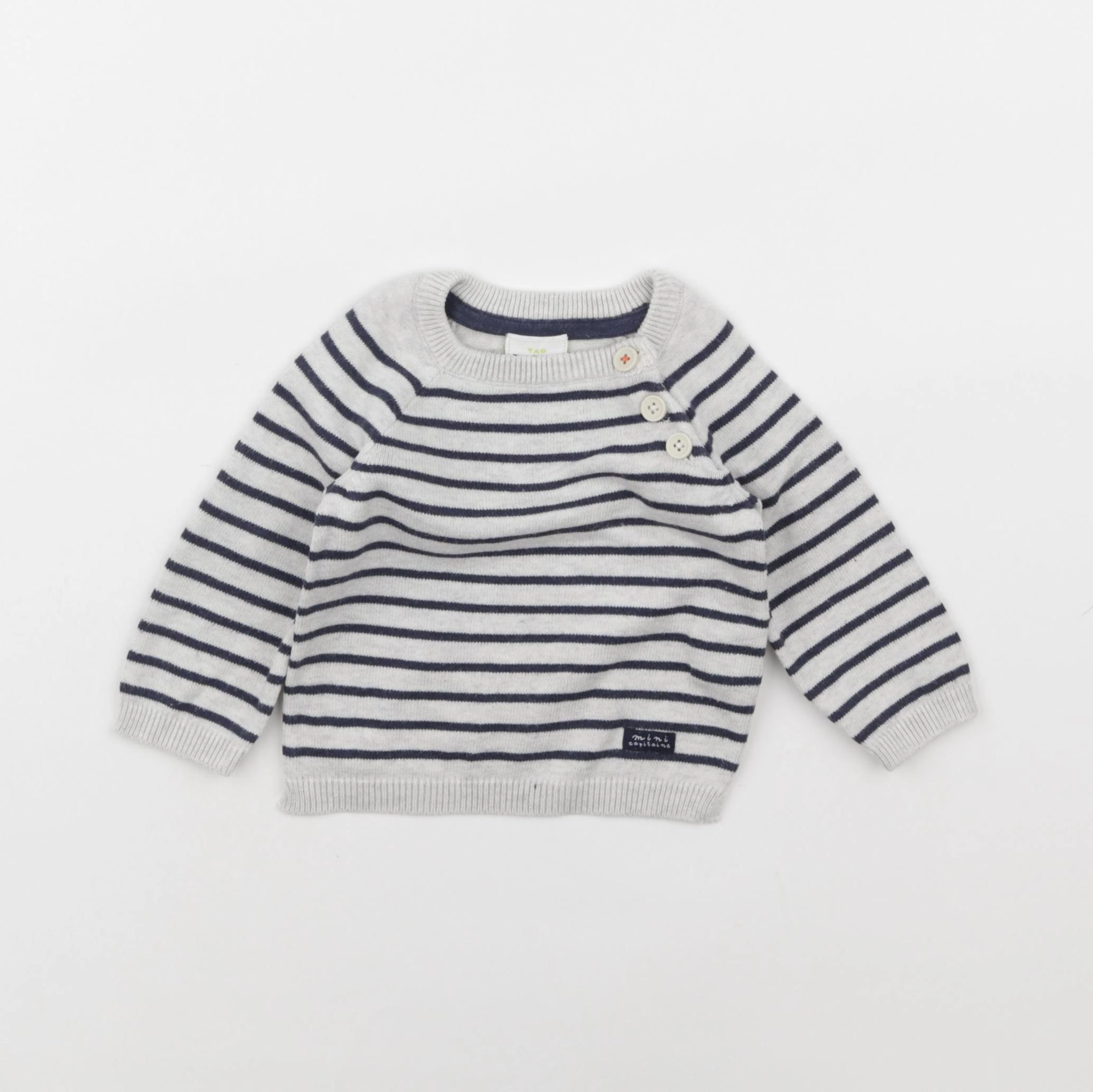 Tape à l'oeil - pull bleu, gris - 3 mois