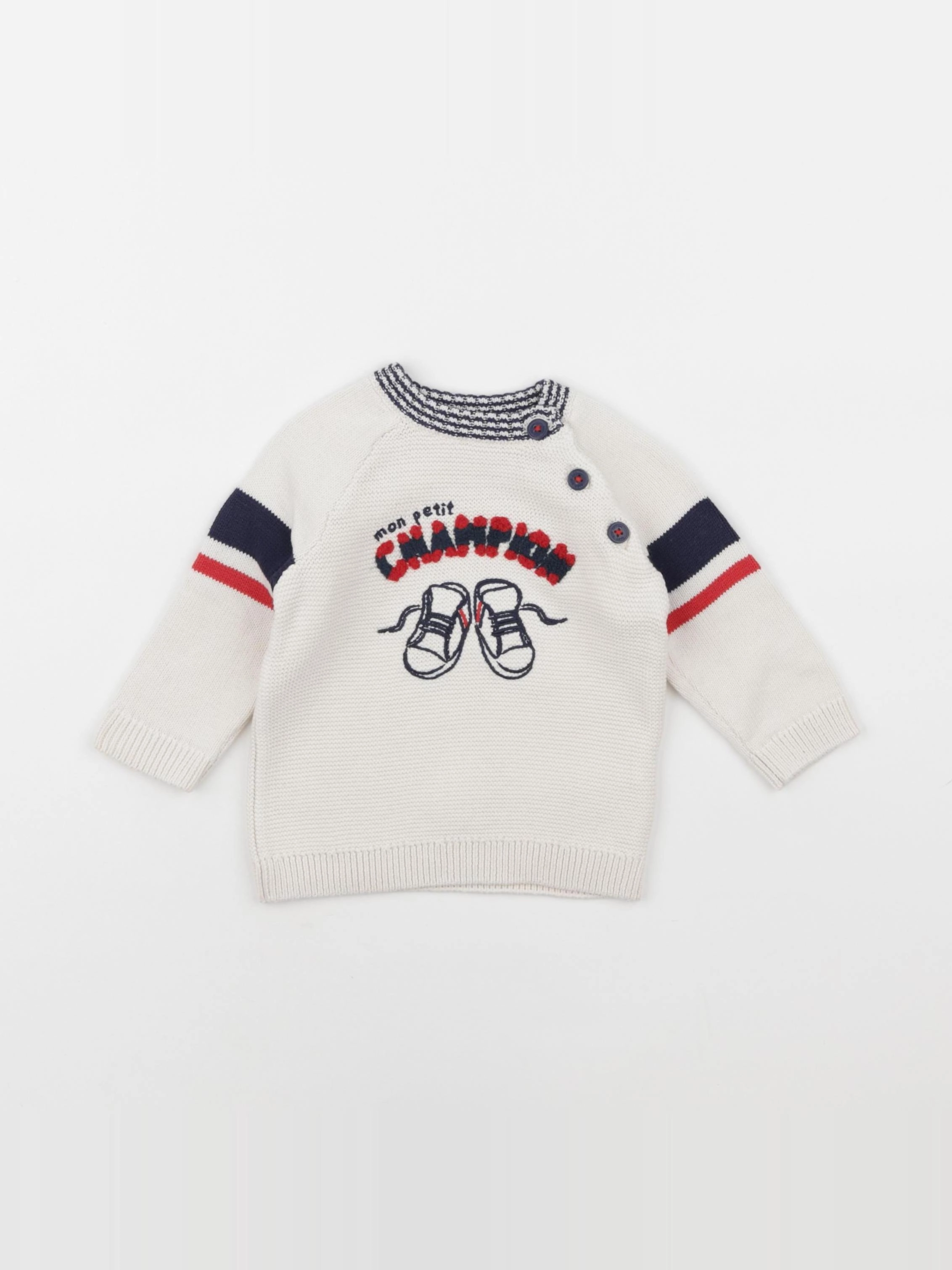Tape à l'oeil - pull beige, bleu - 6 mois