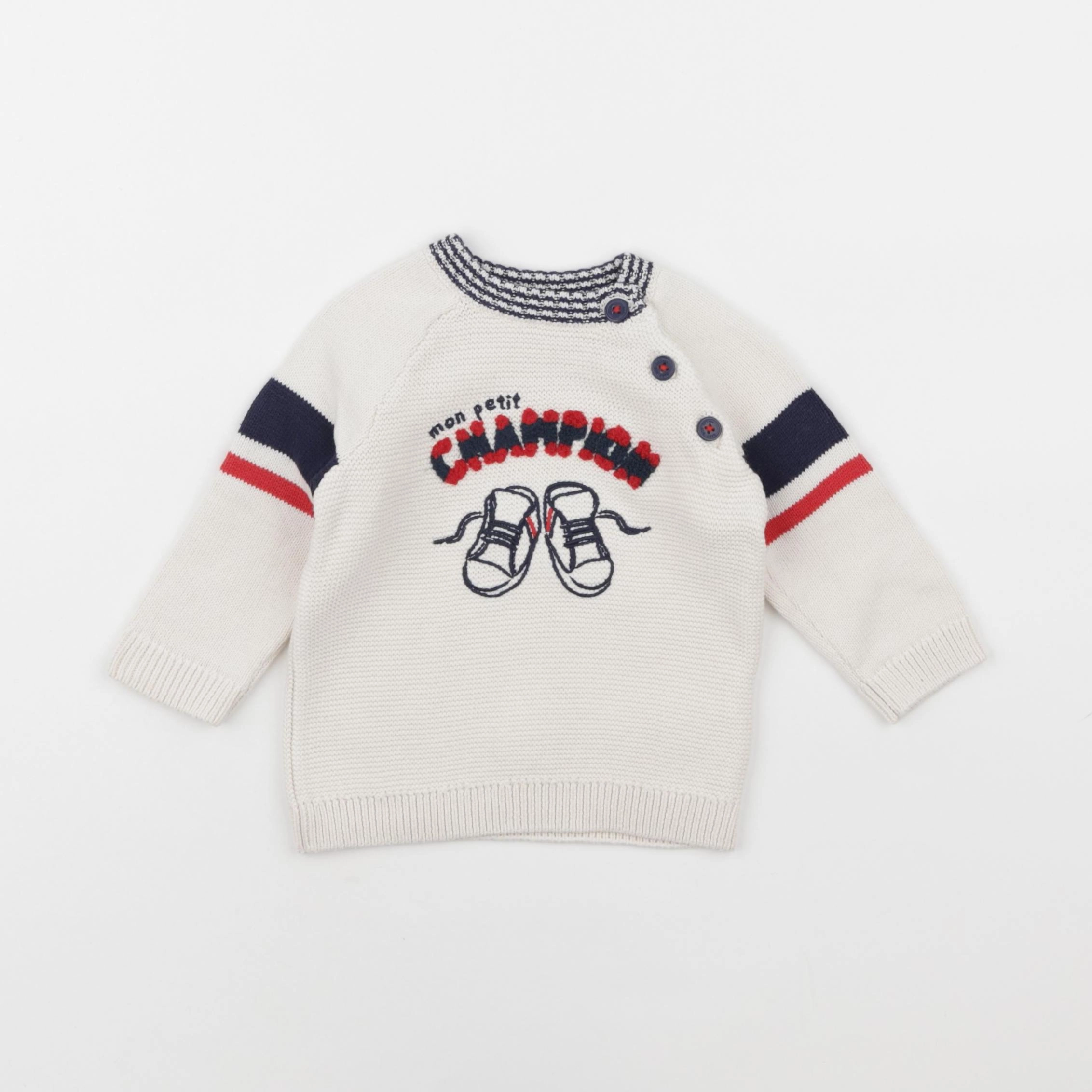 Tape à l'oeil - pull beige, bleu - 6 mois