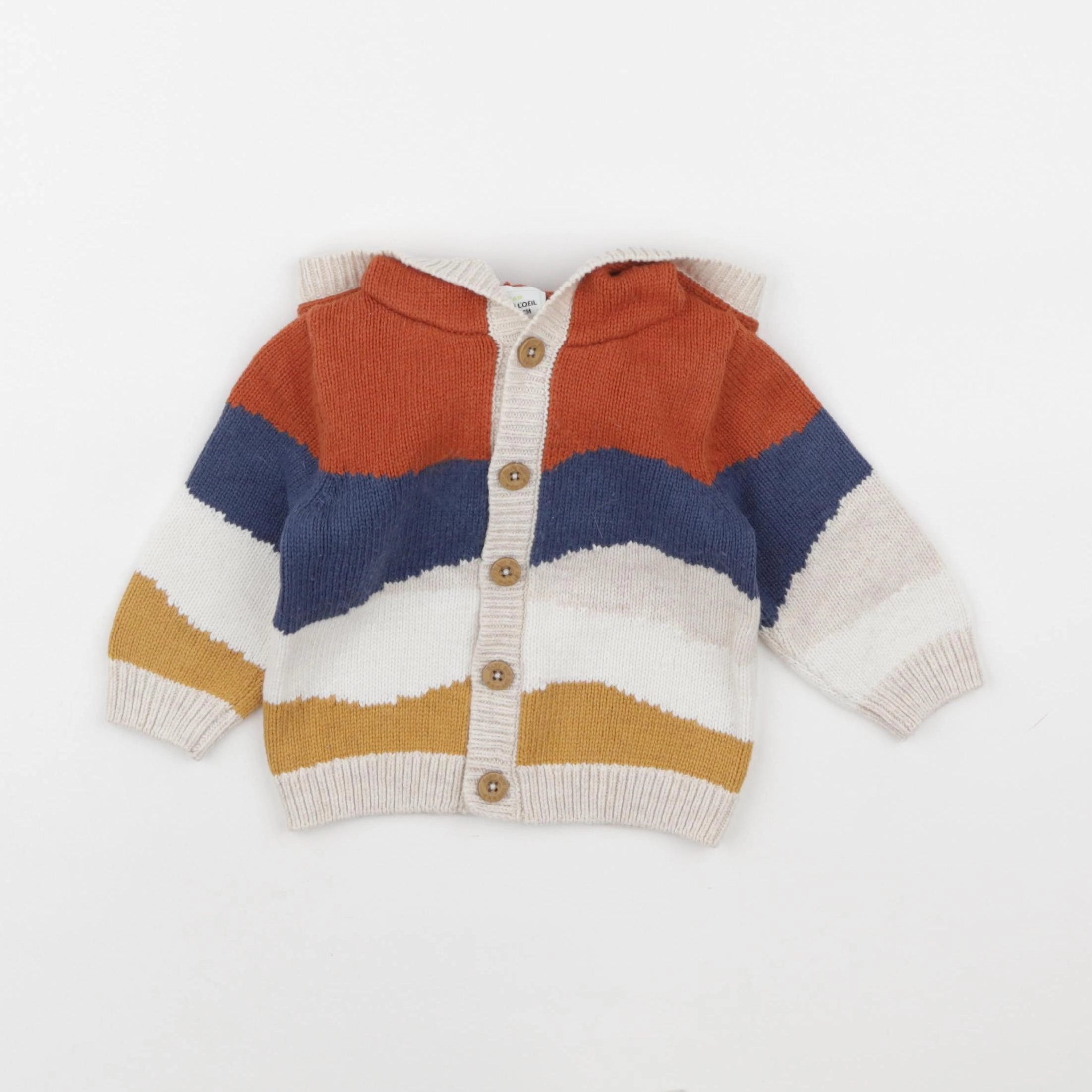 Tape à l'oeil - gilet multicolore - 6 mois
