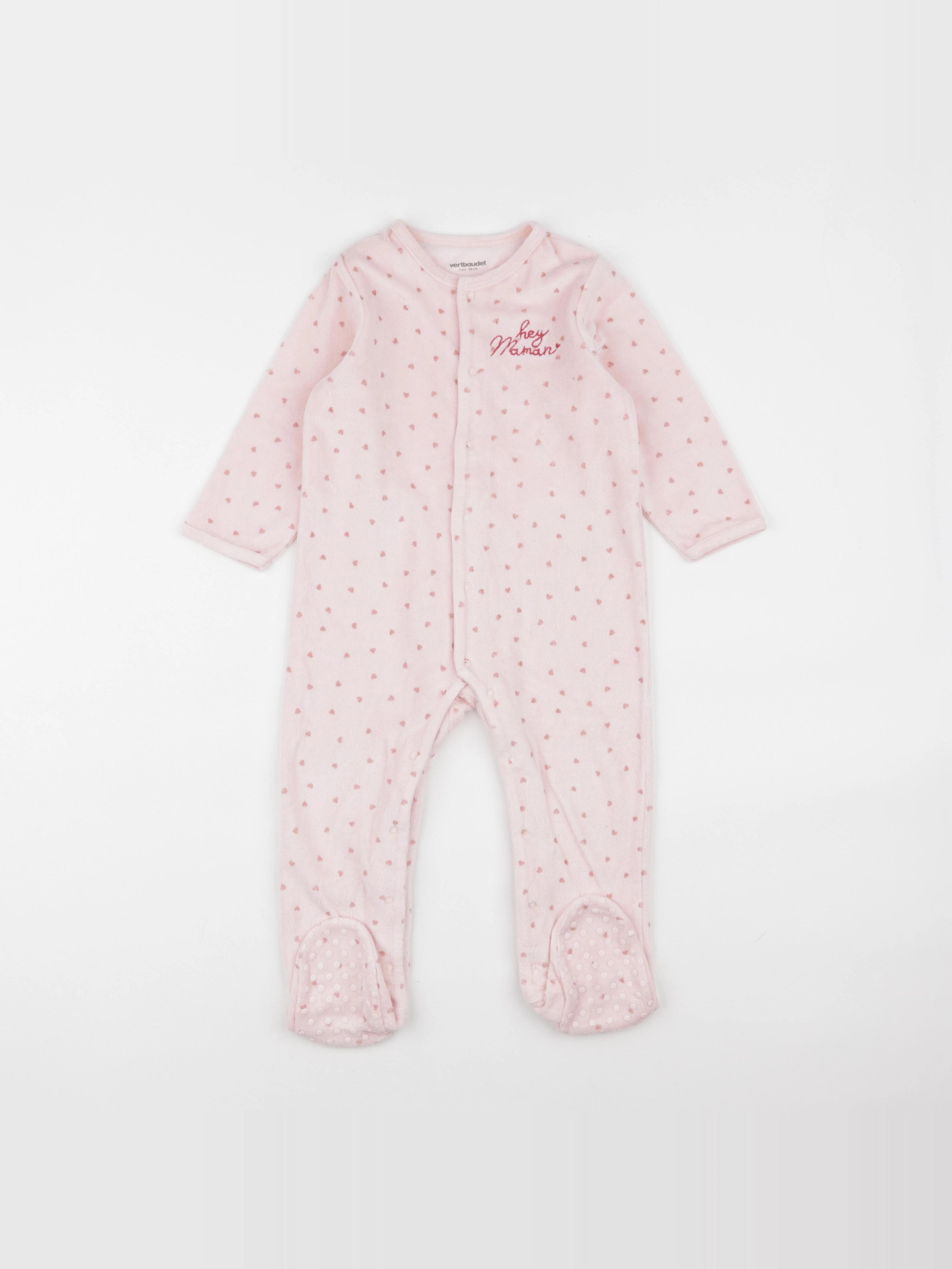 Vertbaudet - pyjama velours rose - 2 ans