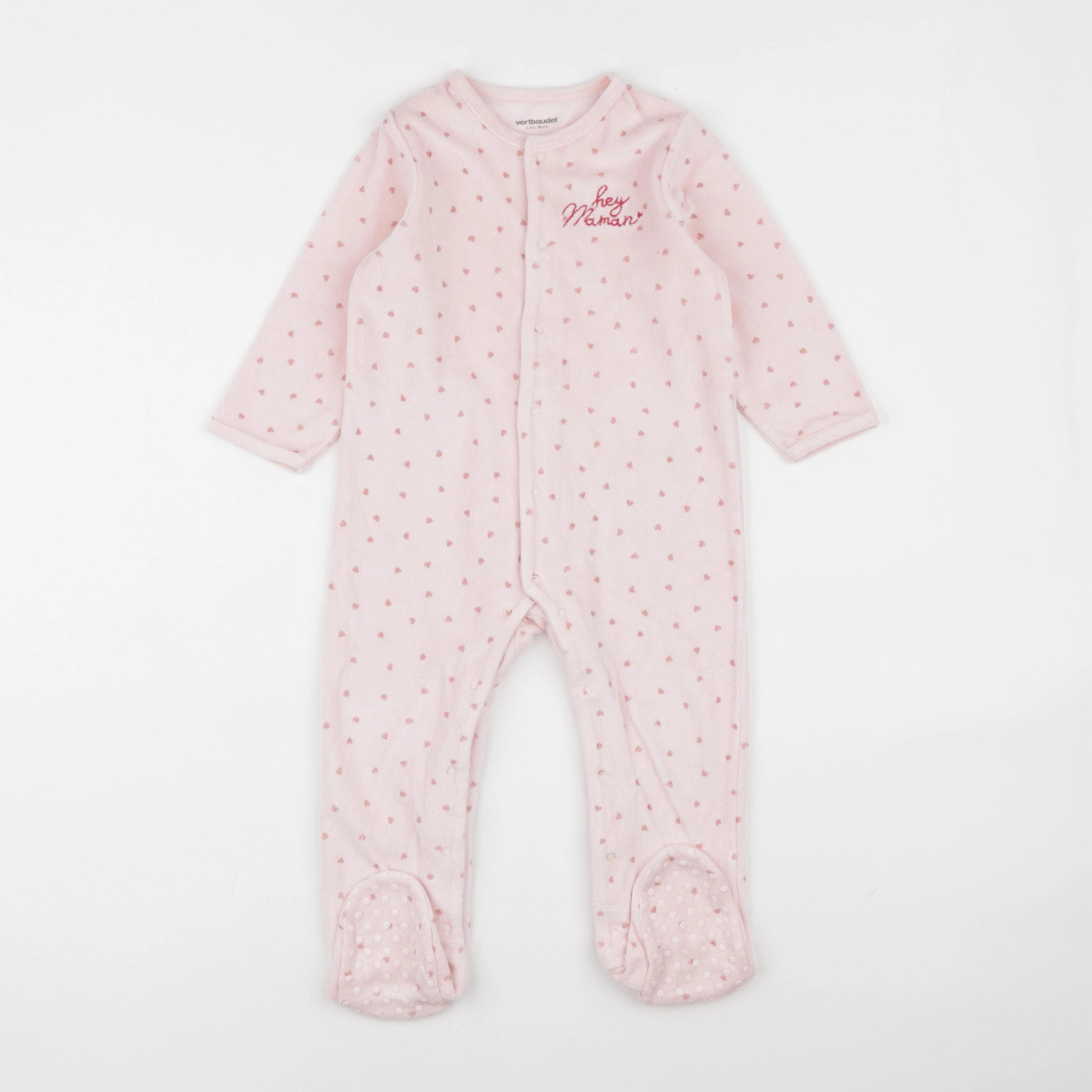 Vertbaudet - pyjama velours rose - 2 ans
