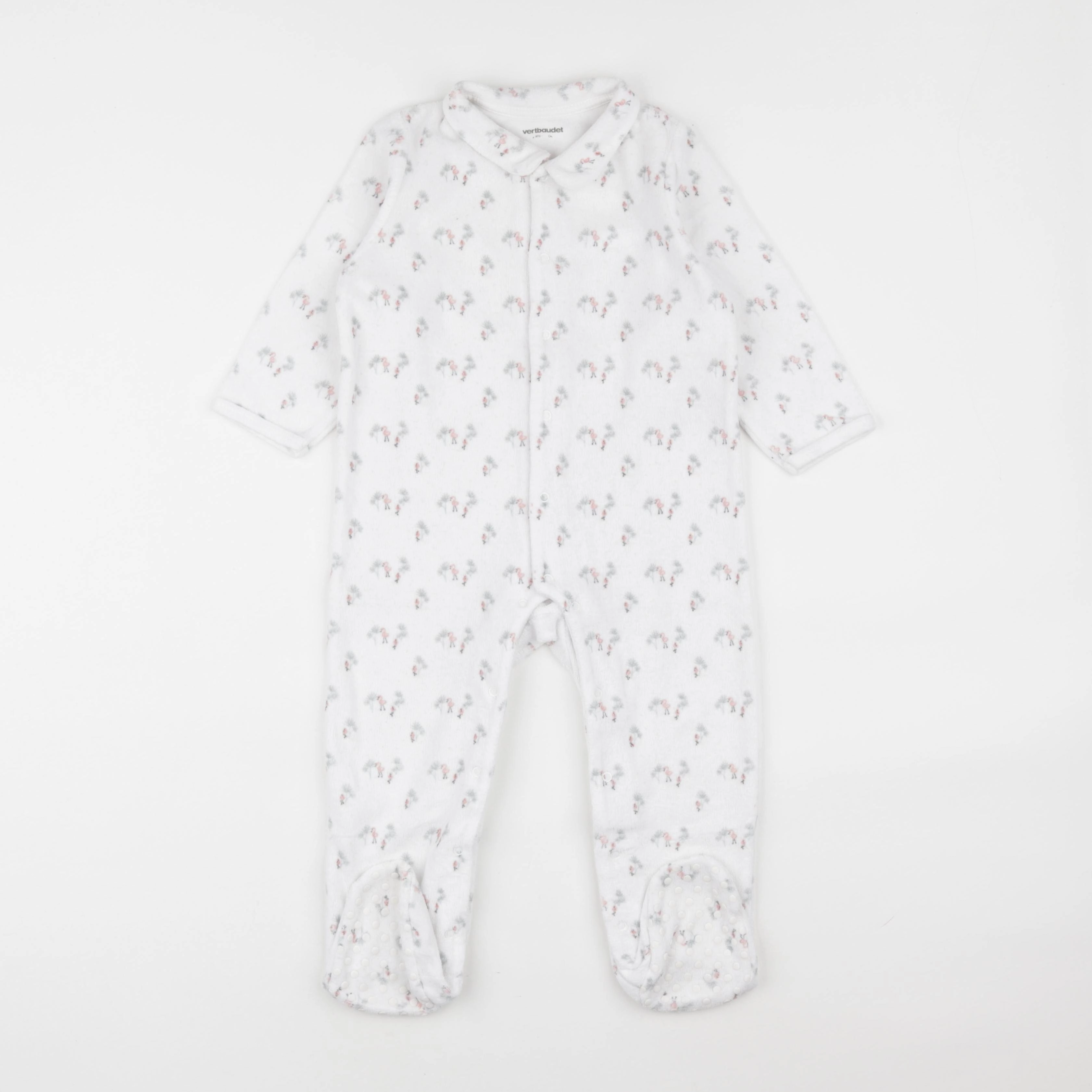 Vertbaudet - pyjama velours blanc - 2 ans
