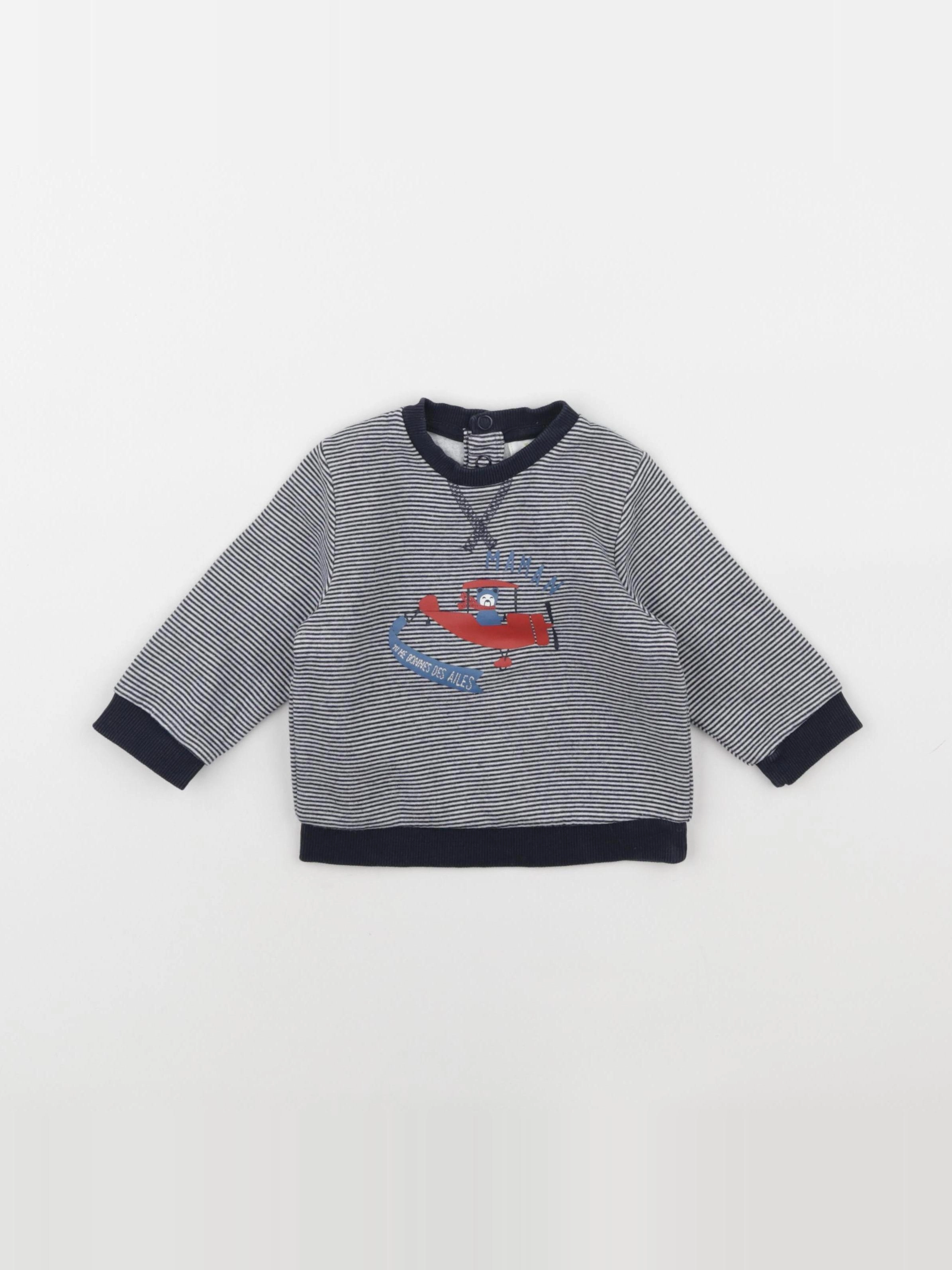 Tape à l'oeil - sweat bleu - 6 mois