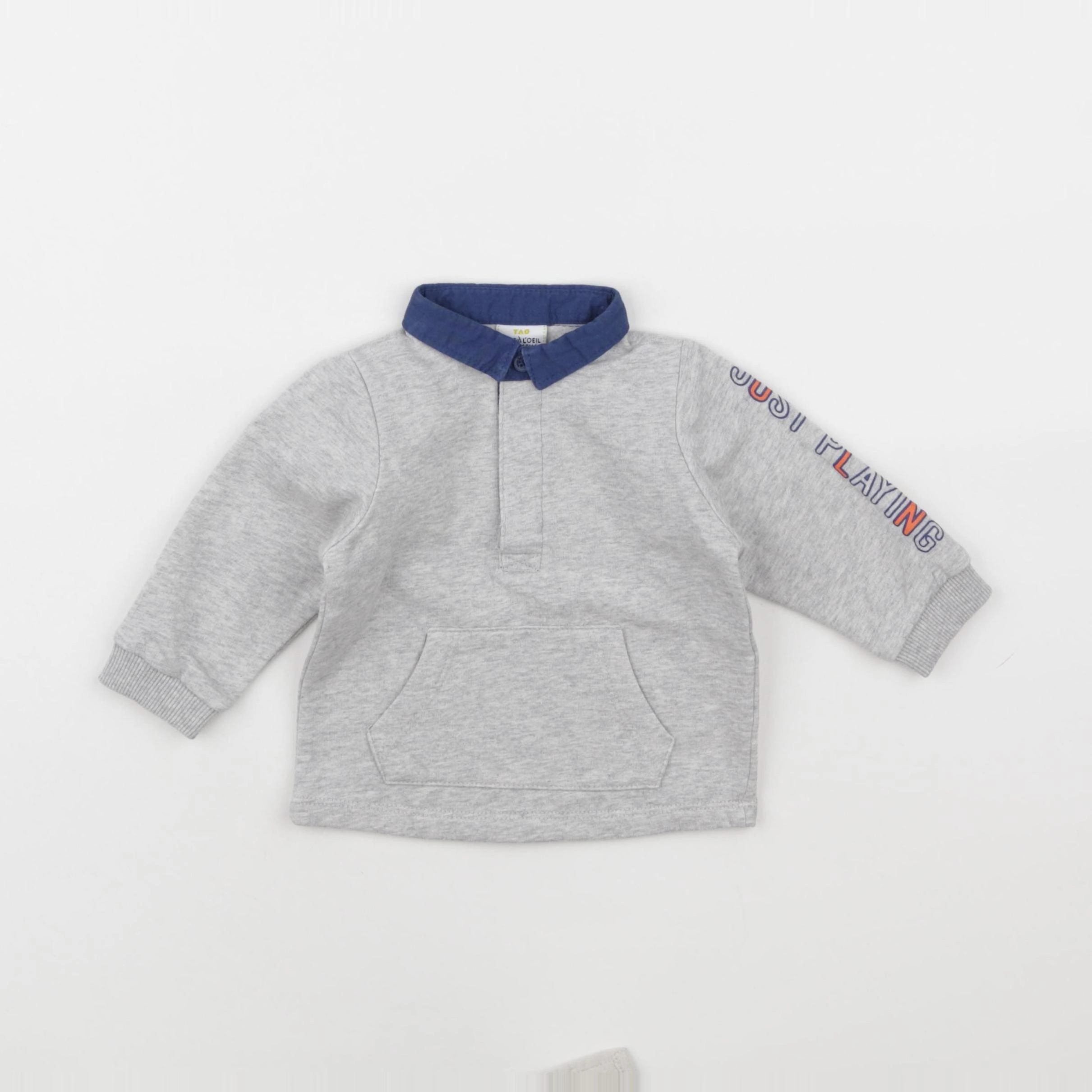 Tape à l'oeil - polo gris - 9 mois