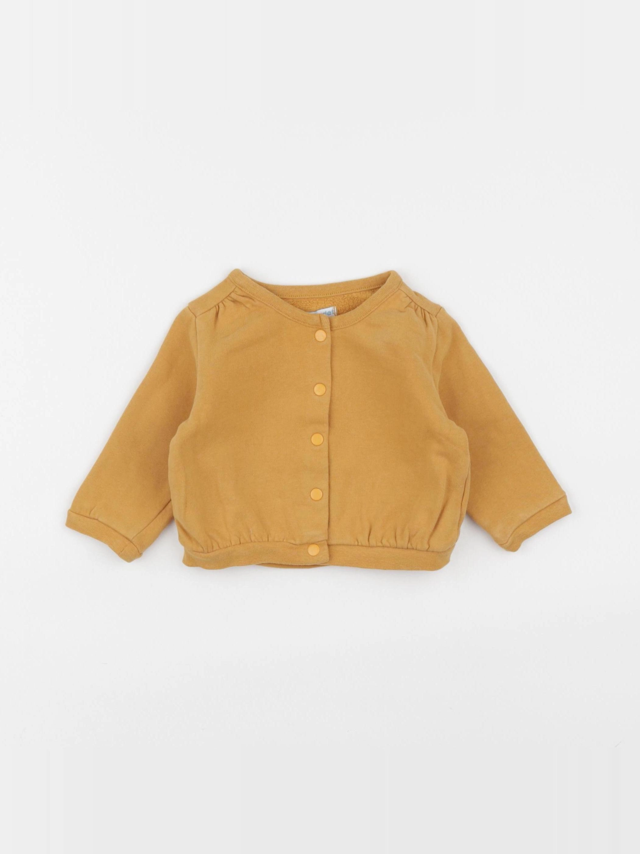 Vertbaudet - sweat jaune - 6 mois