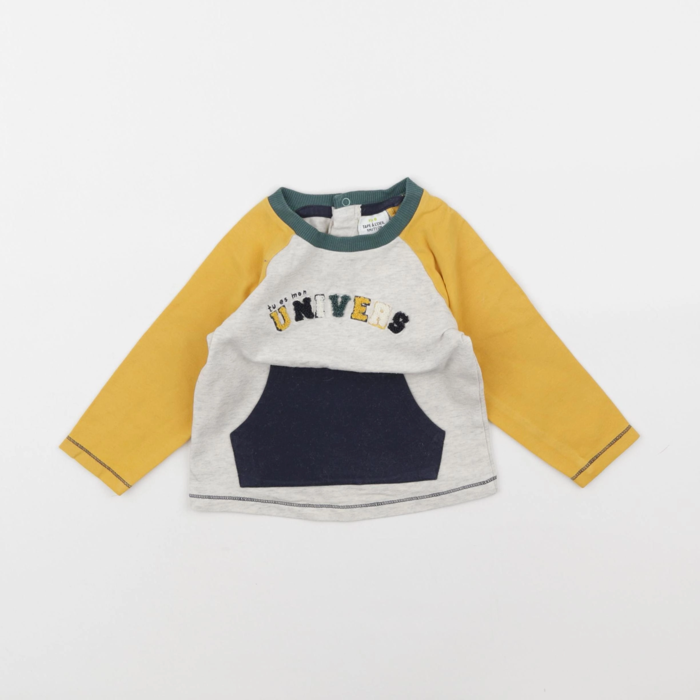 Tape à l'oeil - sweat jaune, gris - 9 mois