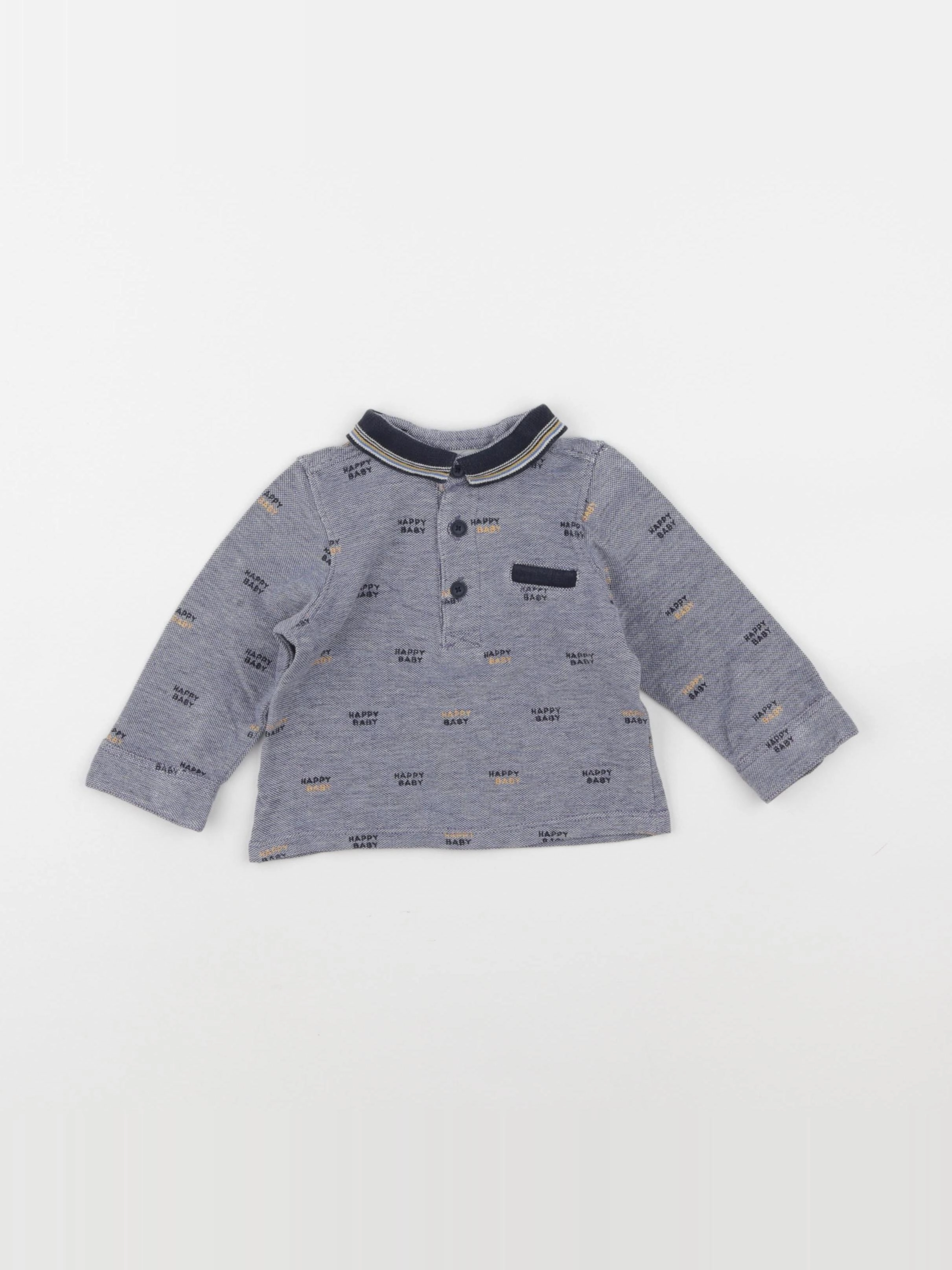 Tape à l'oeil - polo gris - 9 mois