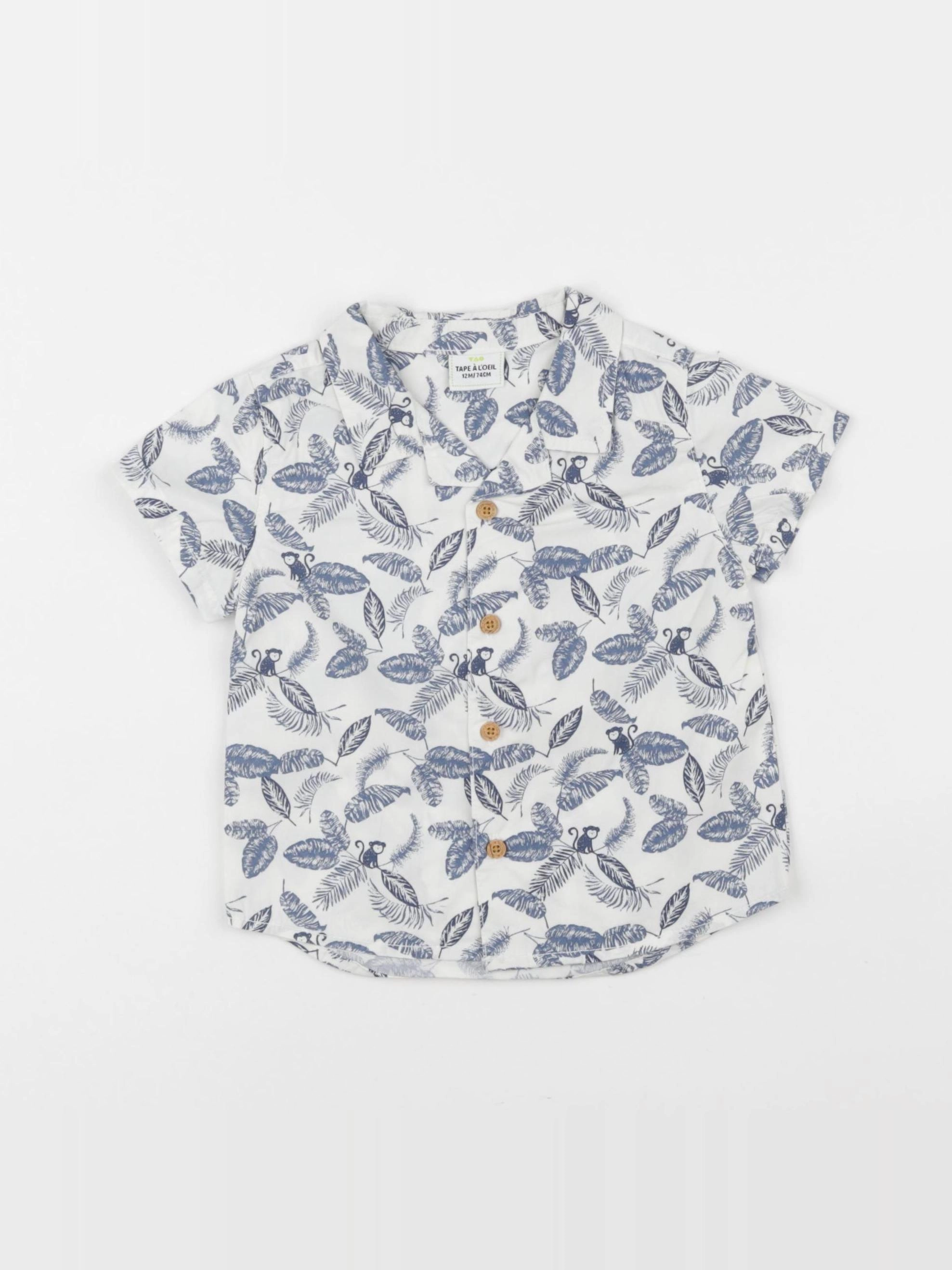 Tape à l'oeil - chemise bleu, blanc - 12 mois