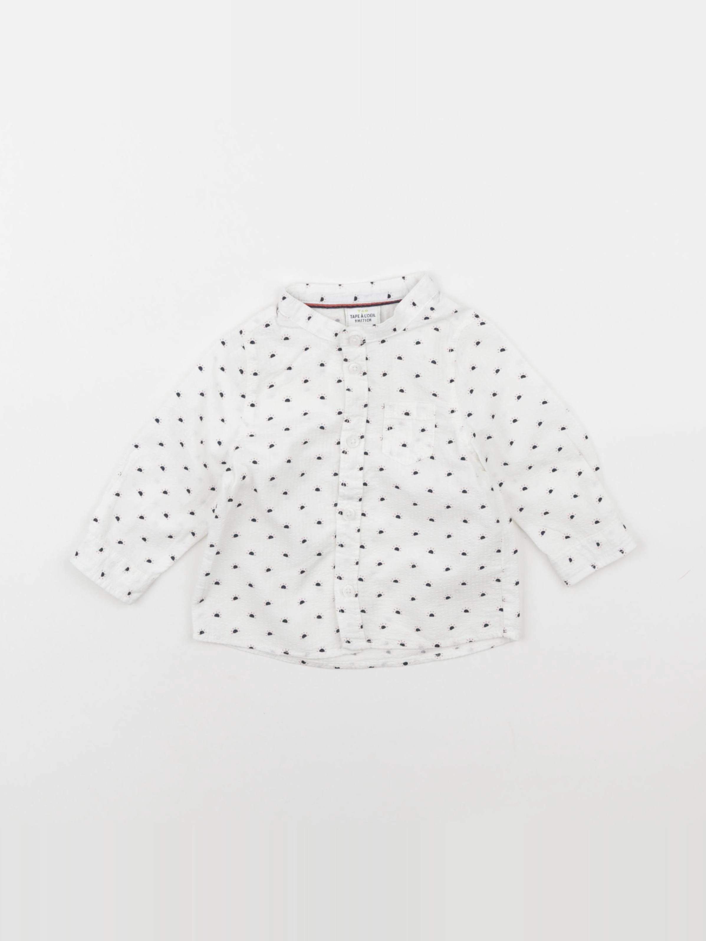 Tape à l'oeil - chemise blanc, bleu - 9 mois