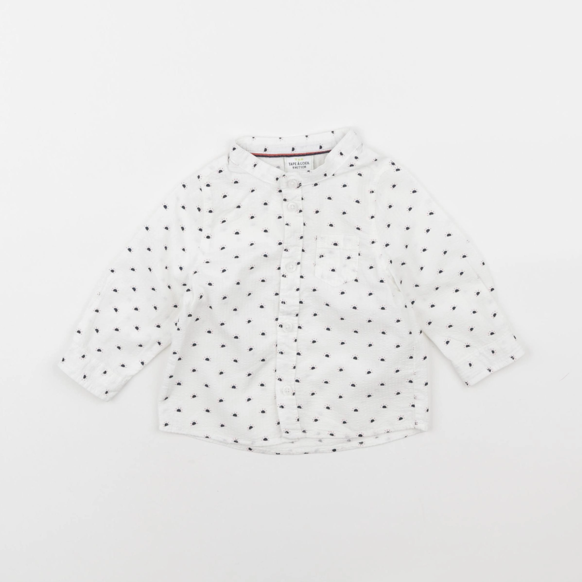 Tape à l'oeil - chemise blanc, bleu - 9 mois