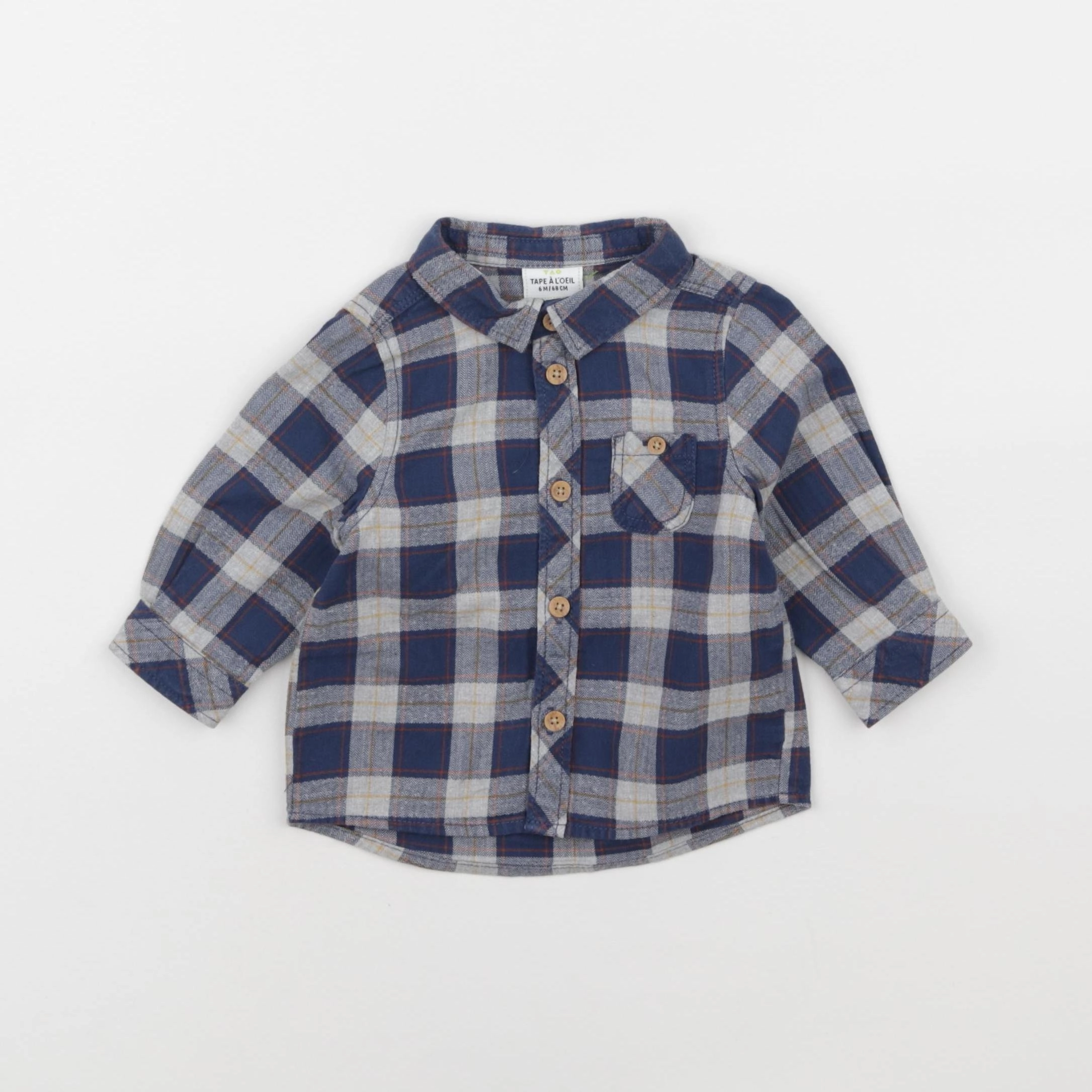 Tape à l'oeil - chemise bleu - 6 mois