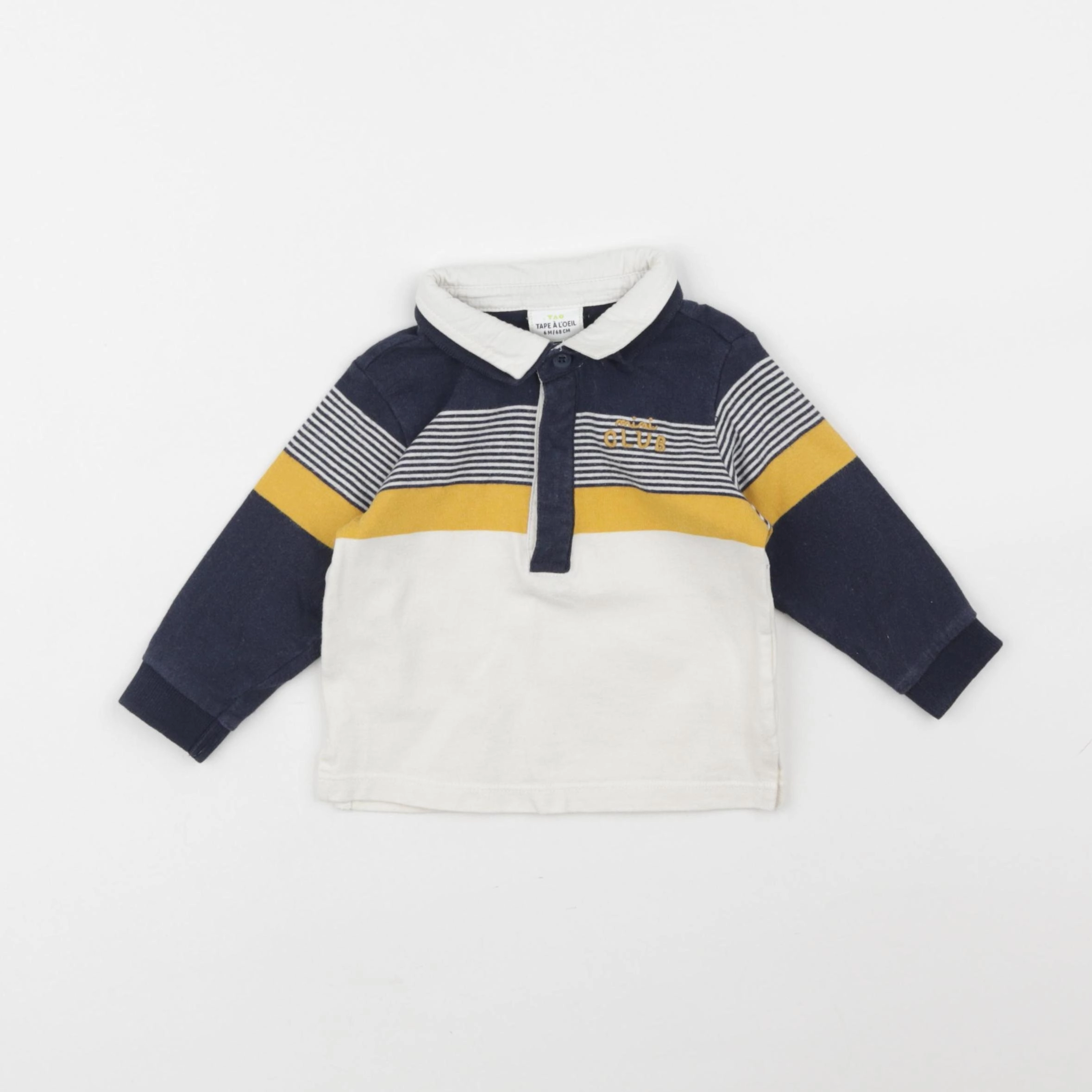 Tape à l'oeil - polo jaune, bleu - 6 mois