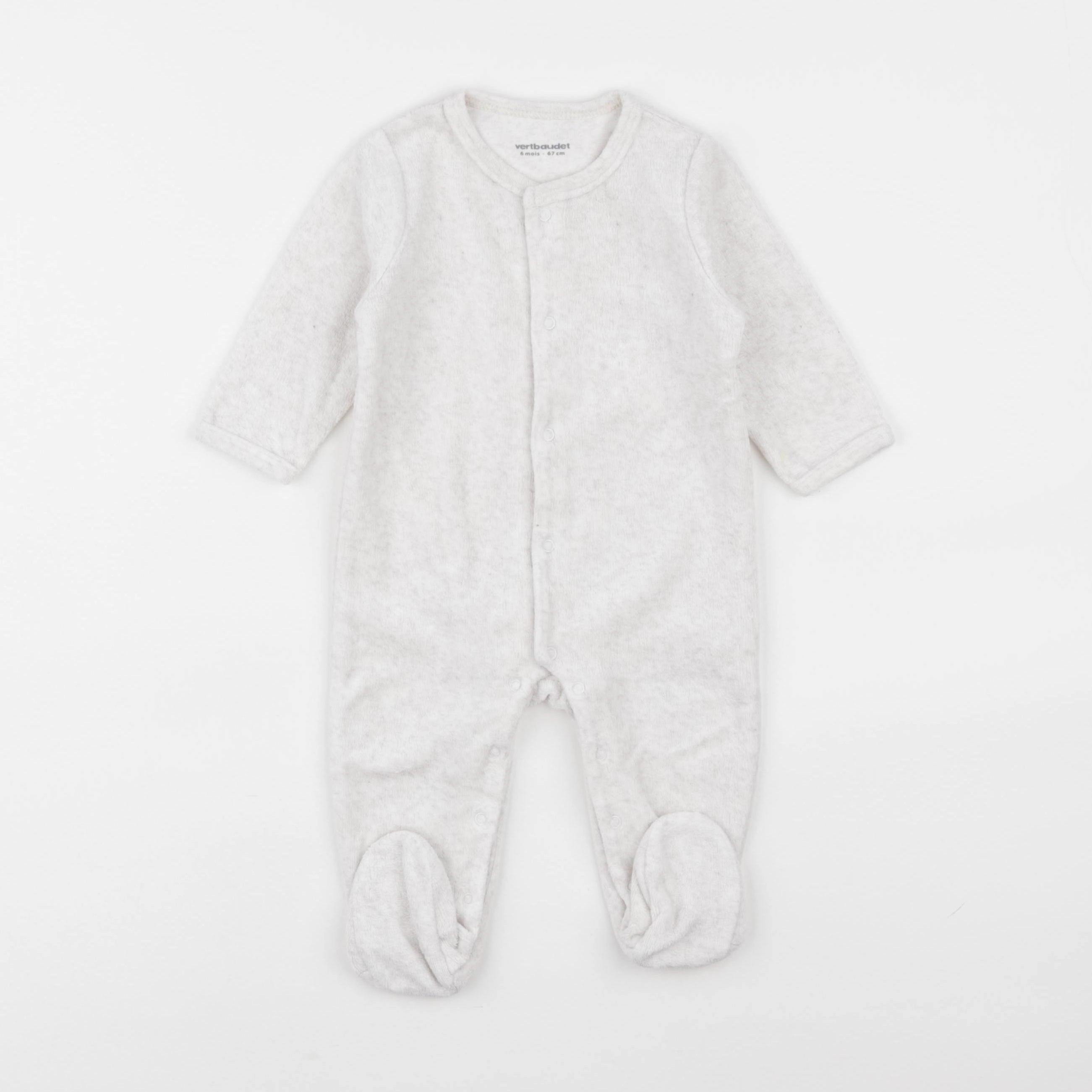 Vertbaudet - pyjama velours beige - 6 mois