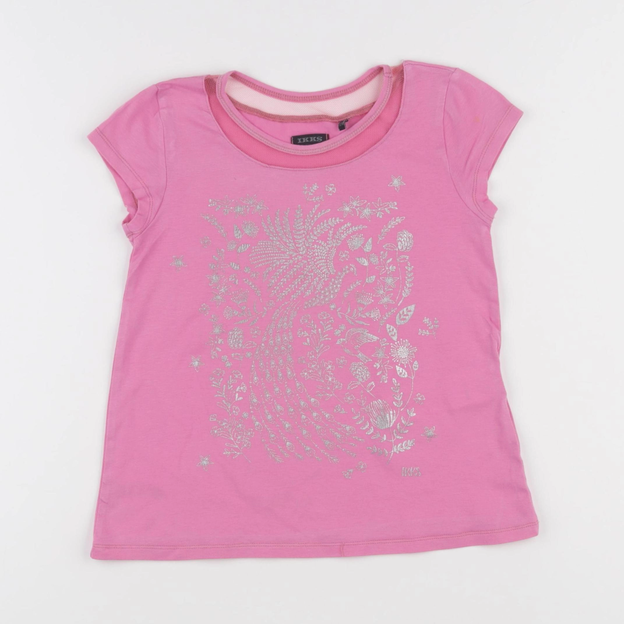 IKKS - tee-shirt argent, rose - 8 ans