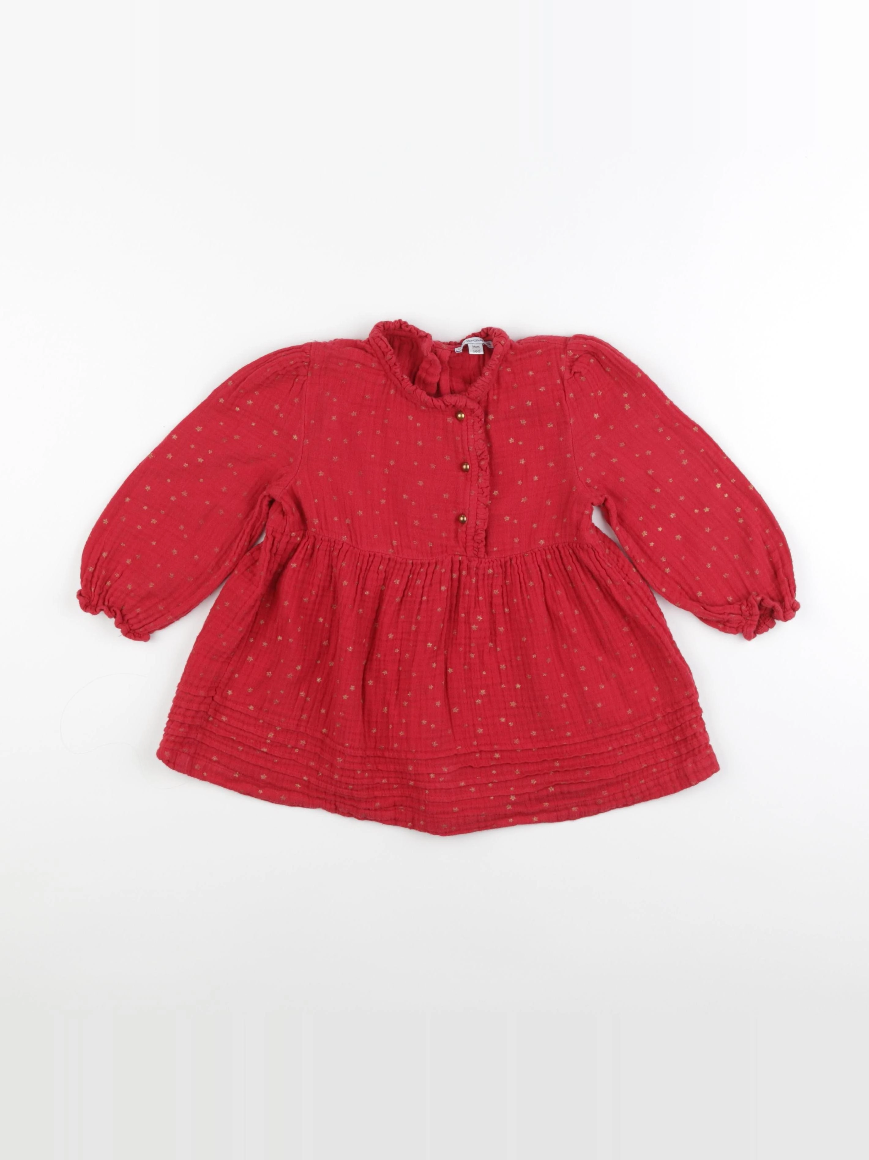 Vertbaudet - robe rouge, or - 3 ans
