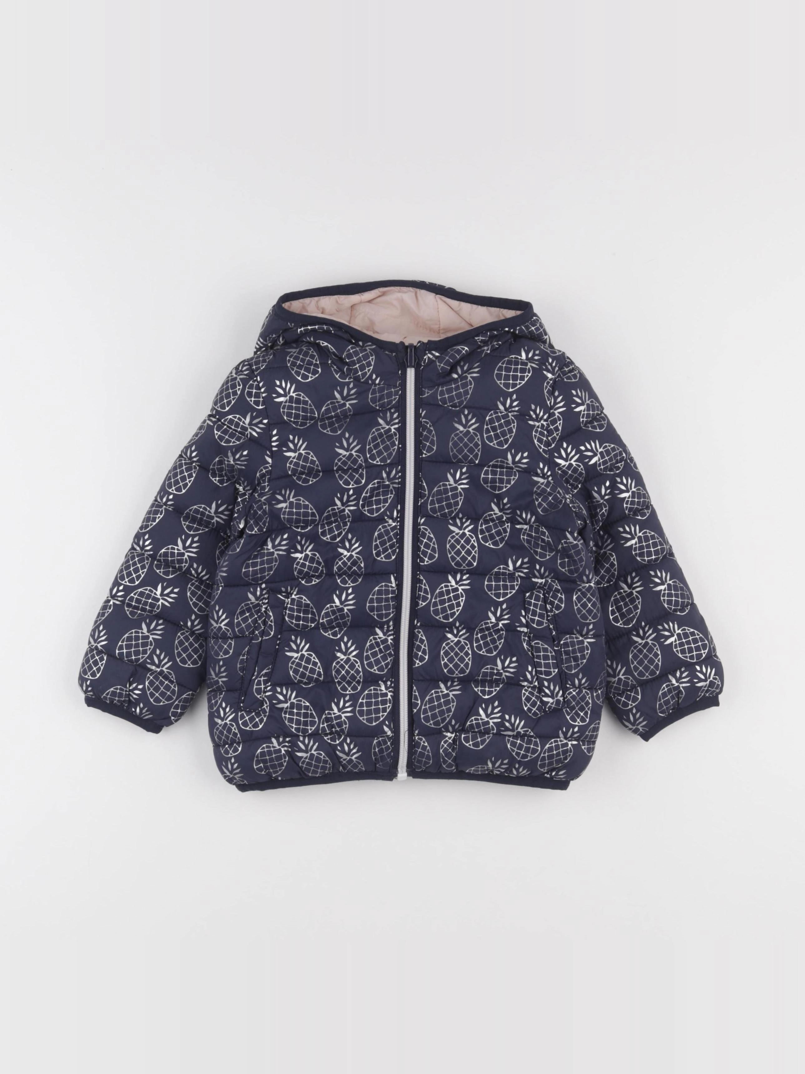 IKKS - doudoune réversible bleu, rose - 2 ans