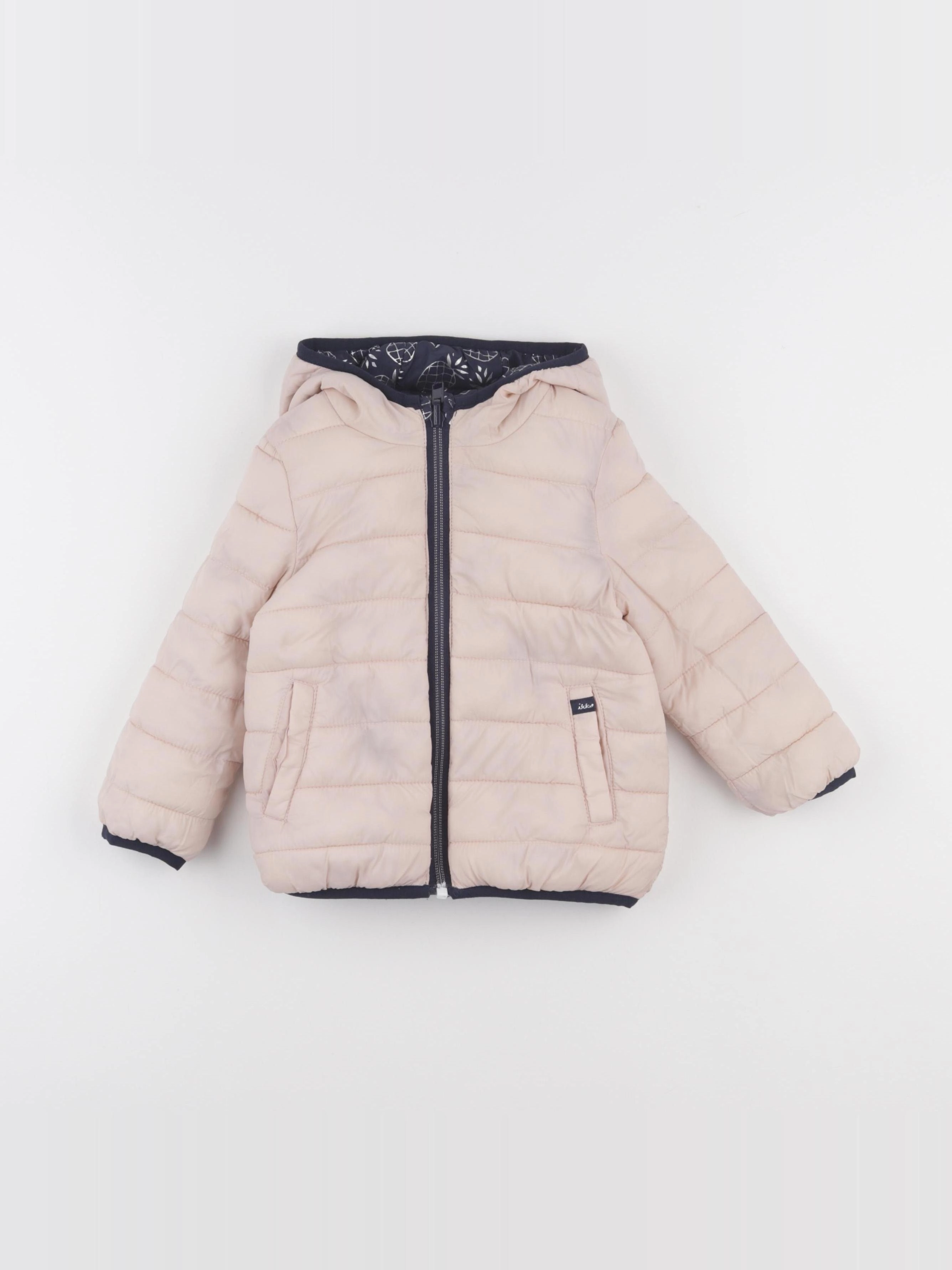 IKKS - doudoune réversible bleu, rose - 2 ans