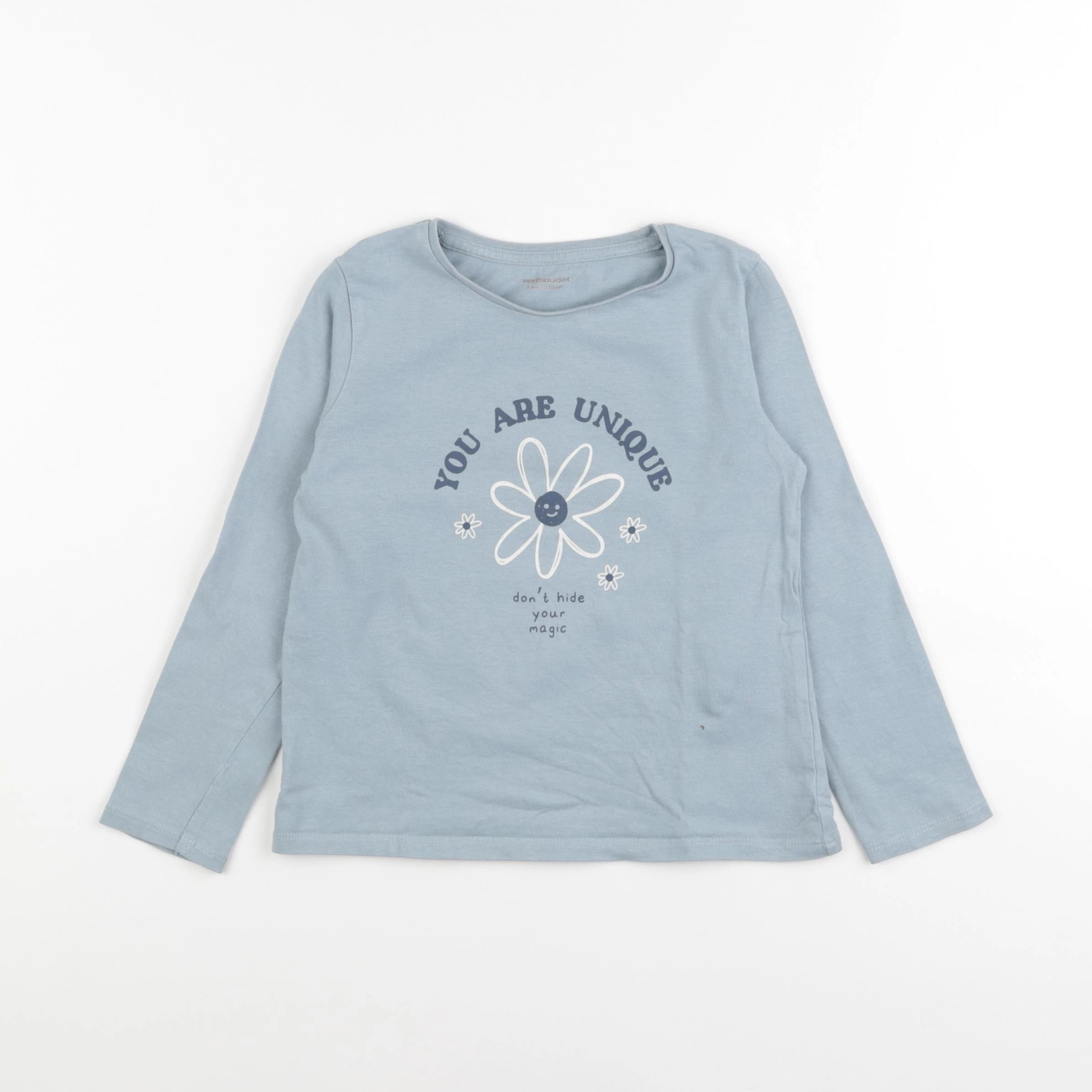Vertbaudet - tee-shirt bleu - 5 ans