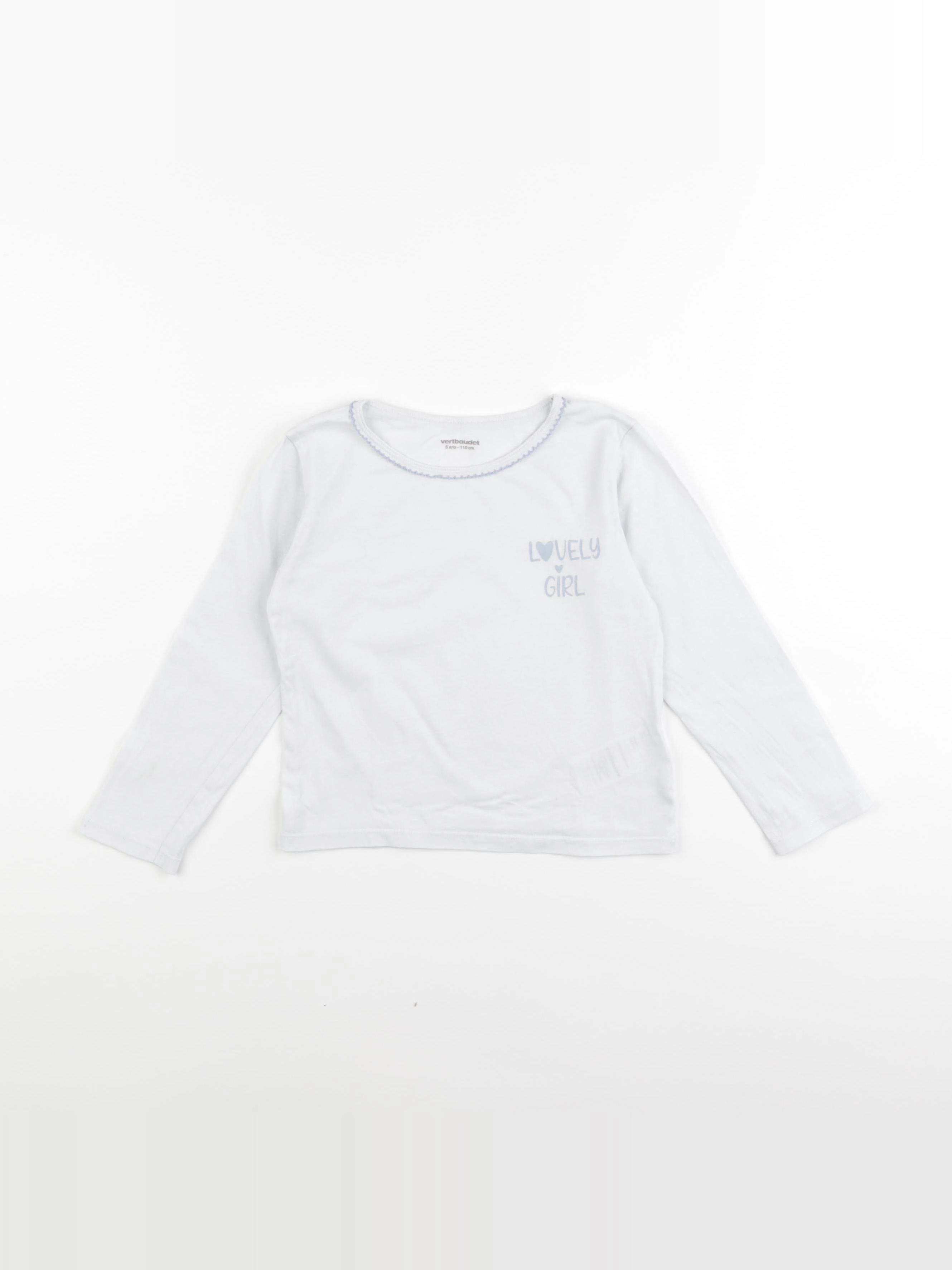 Vertbaudet - maillot de corps blanc, bleu - 5 ans