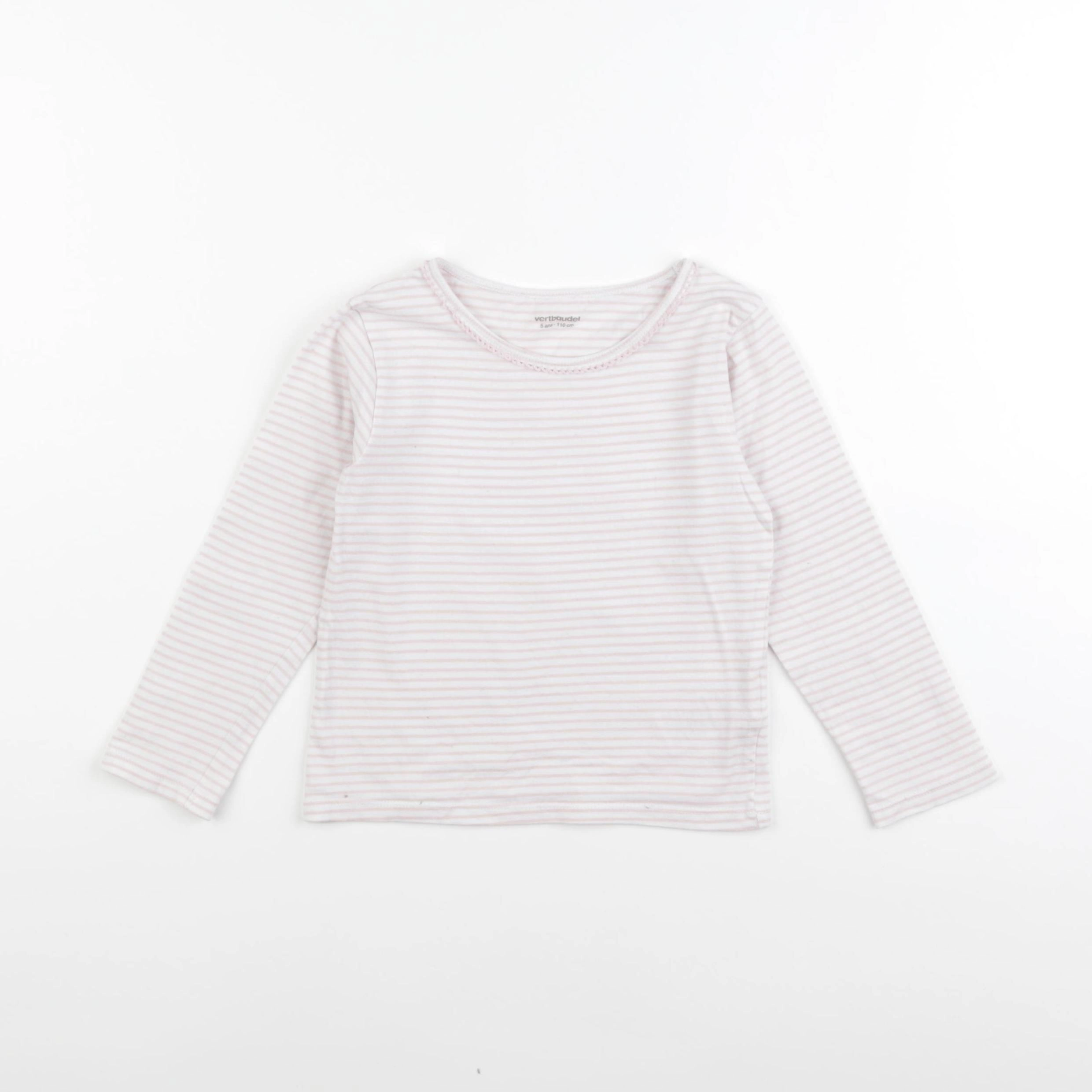 Vertbaudet - maillot de corps blanc, rose - 5 ans