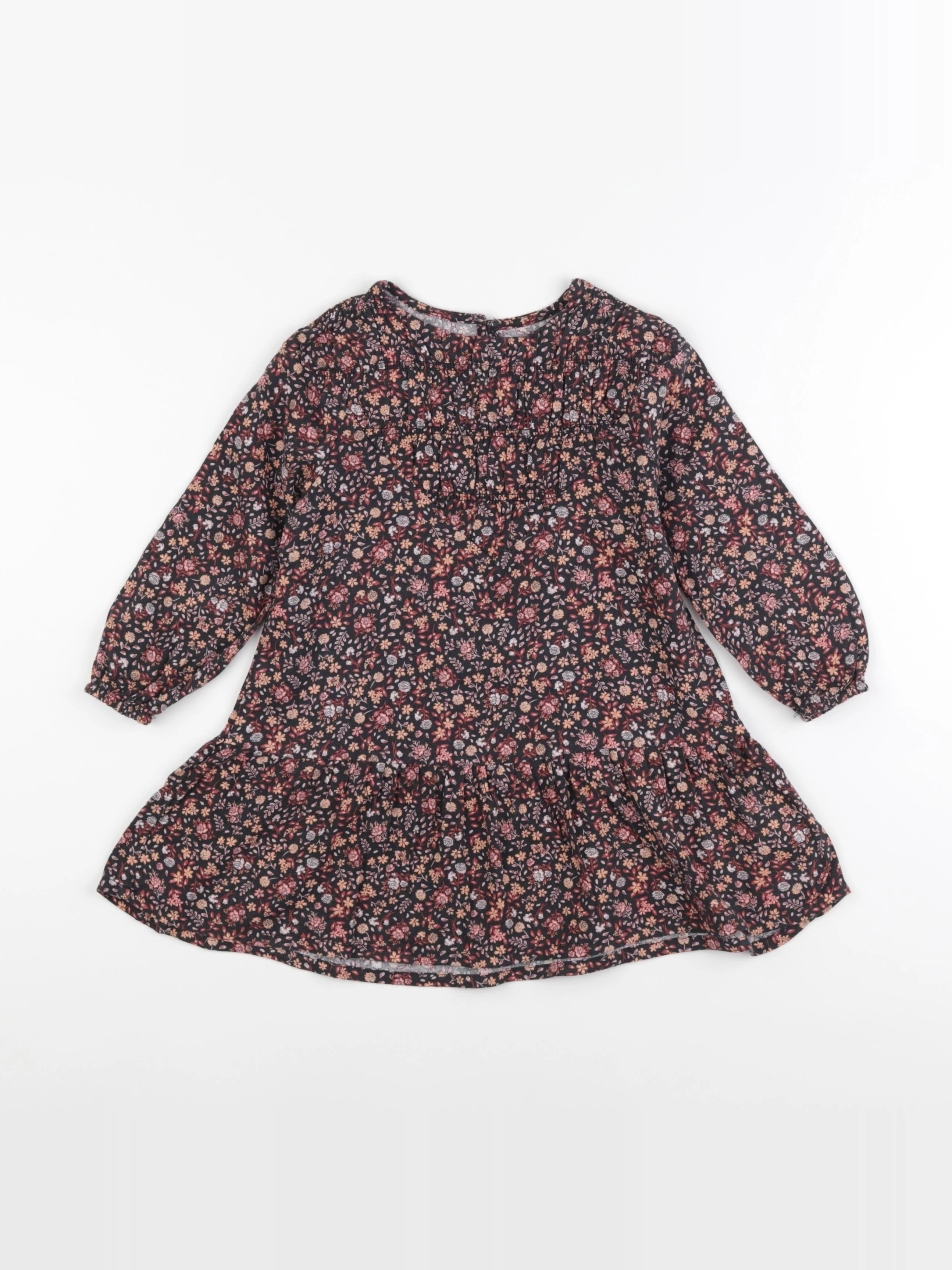Vertbaudet - robe noir, orange - 3 ans
