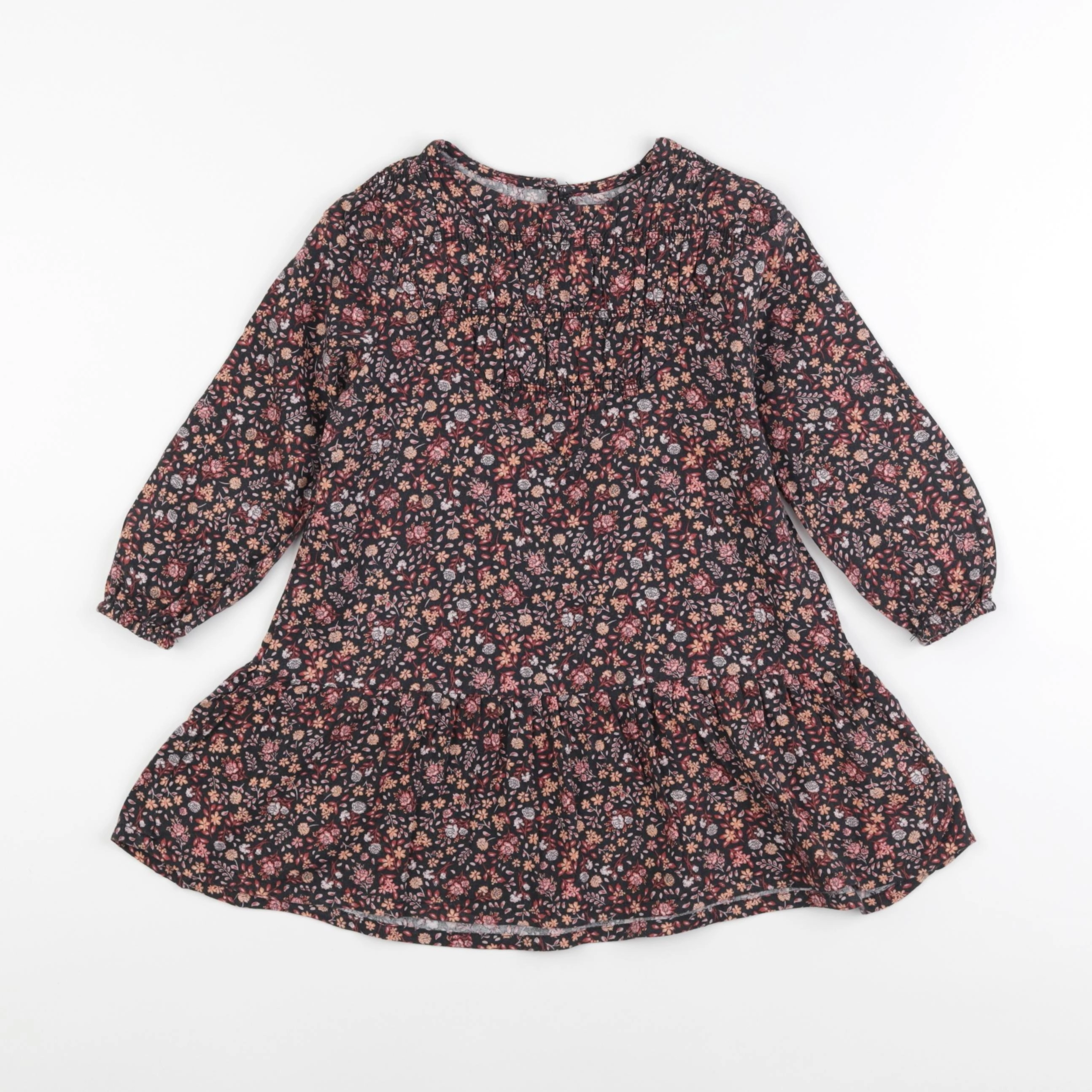 Vertbaudet - robe noir, orange - 3 ans