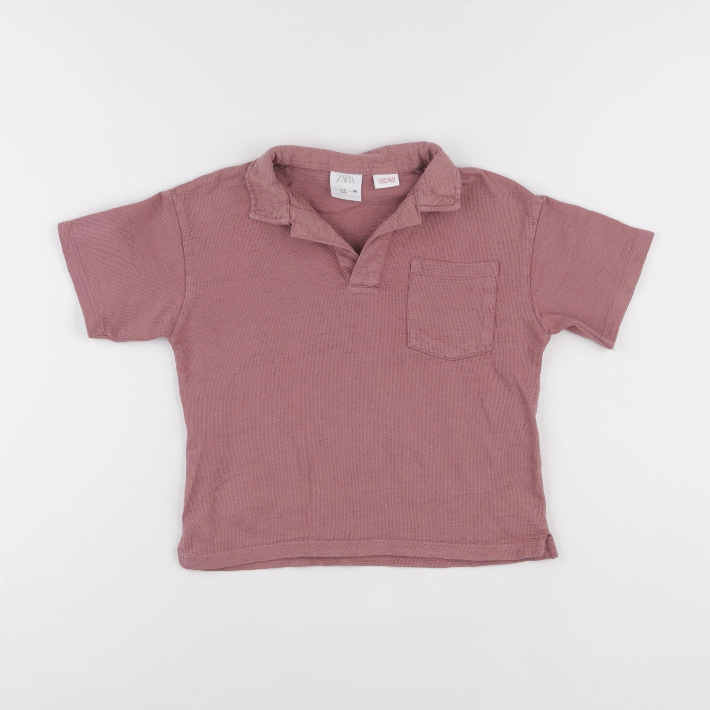 Zara - polo rouge - 2/3 ans