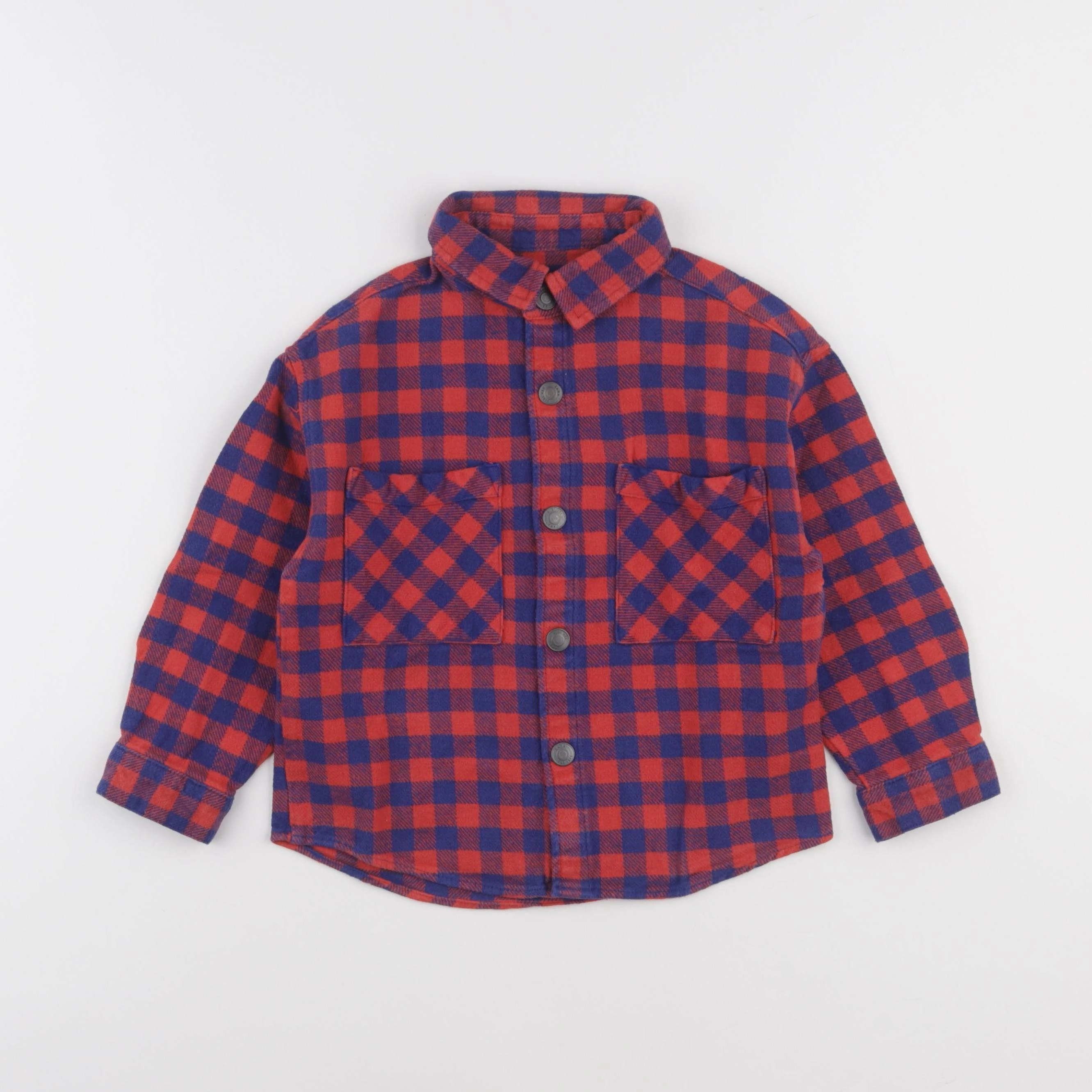 Zara - chemise bleu, rouge - 2/3 ans