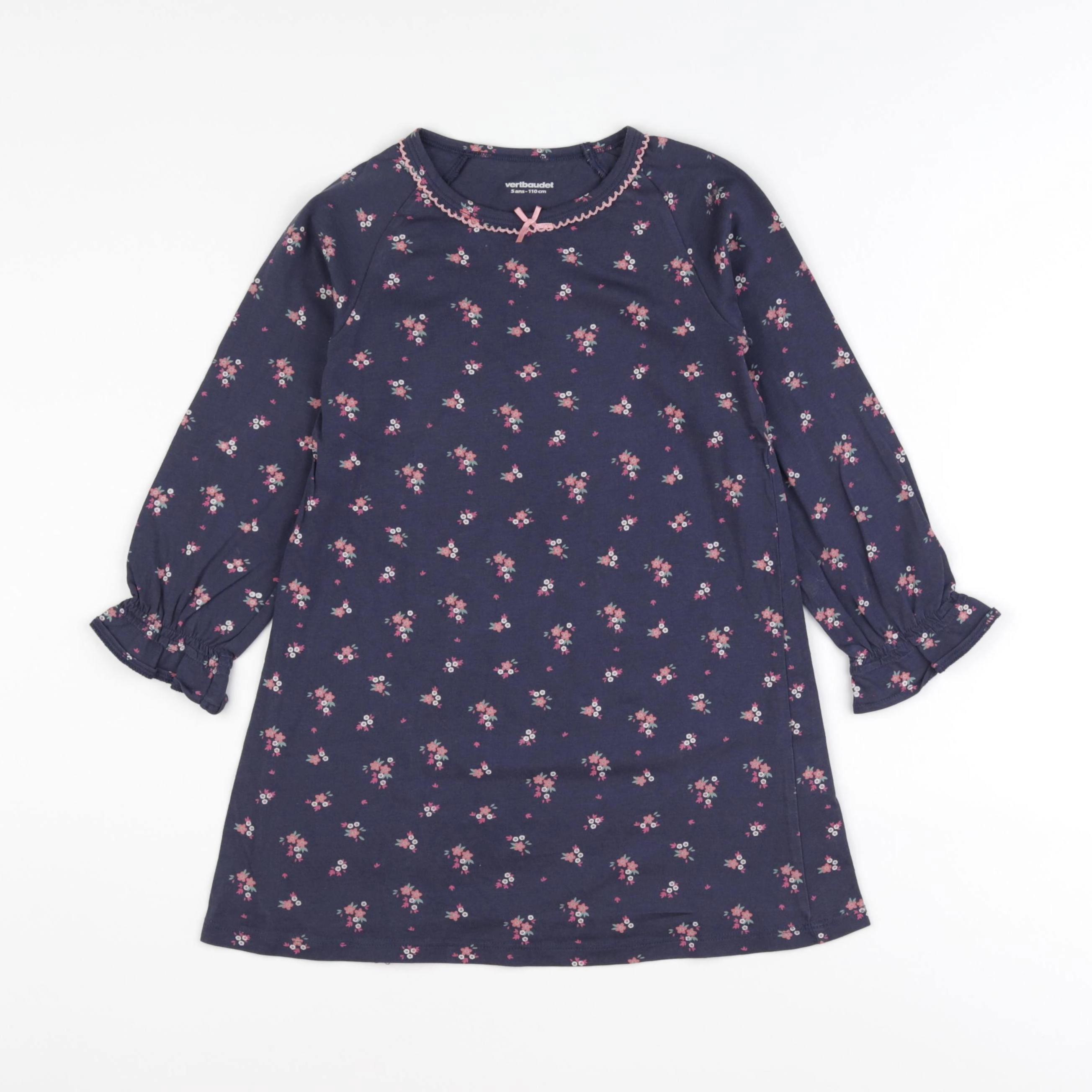 Vertbaudet - chemise de nuit coton bleu - 5 ans