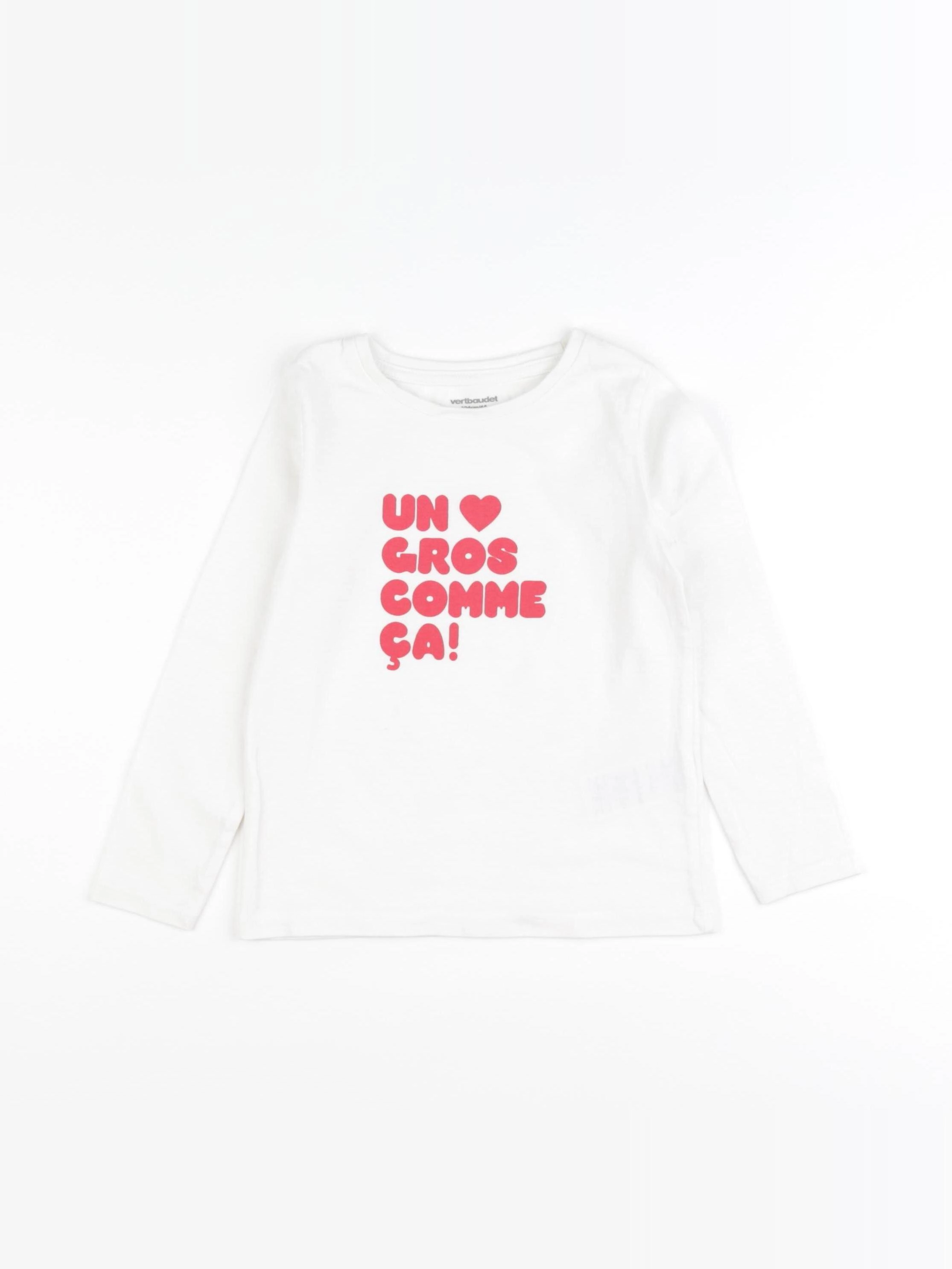 Vertbaudet - tee-shirt blanc - 4 ans