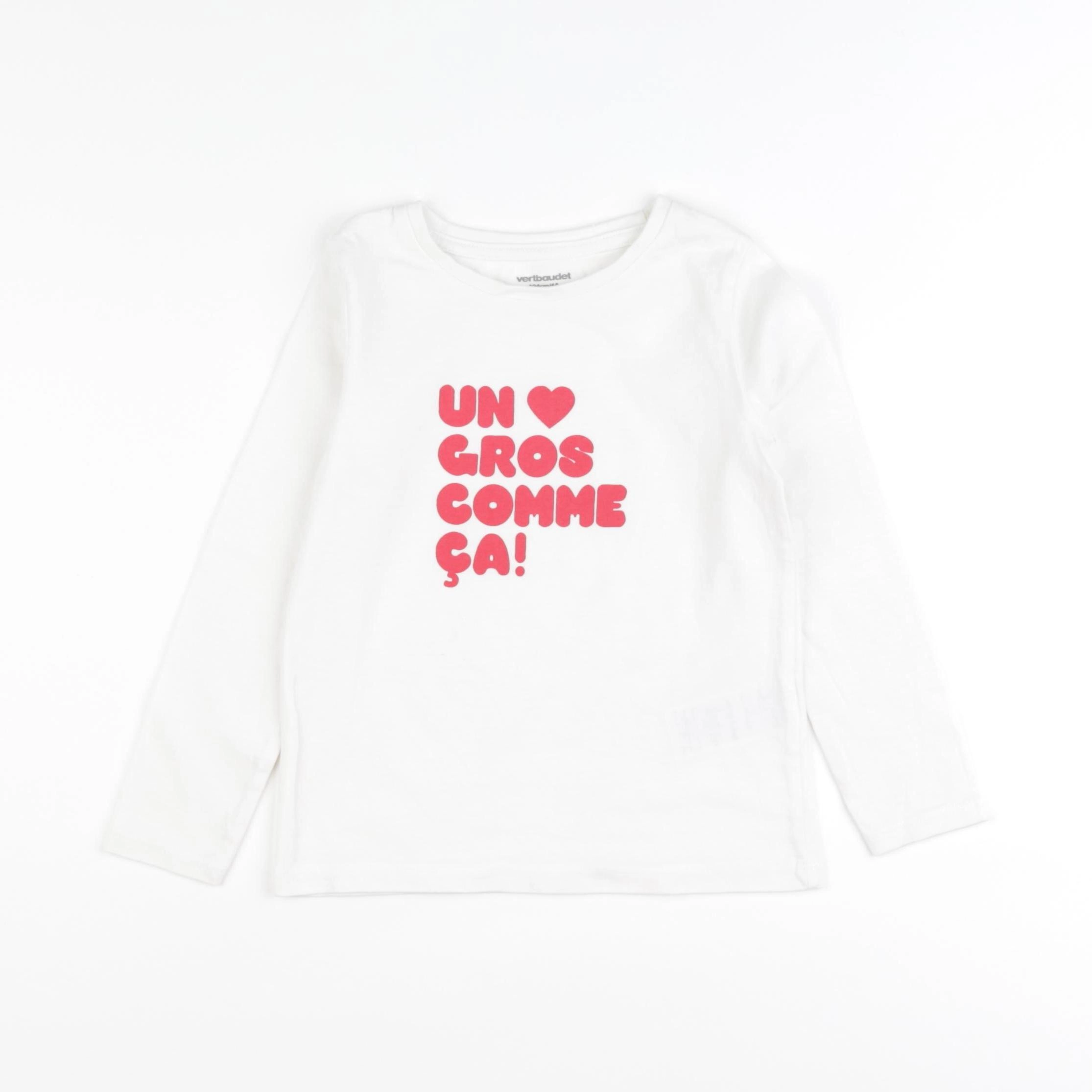 Vertbaudet - tee-shirt blanc - 4 ans