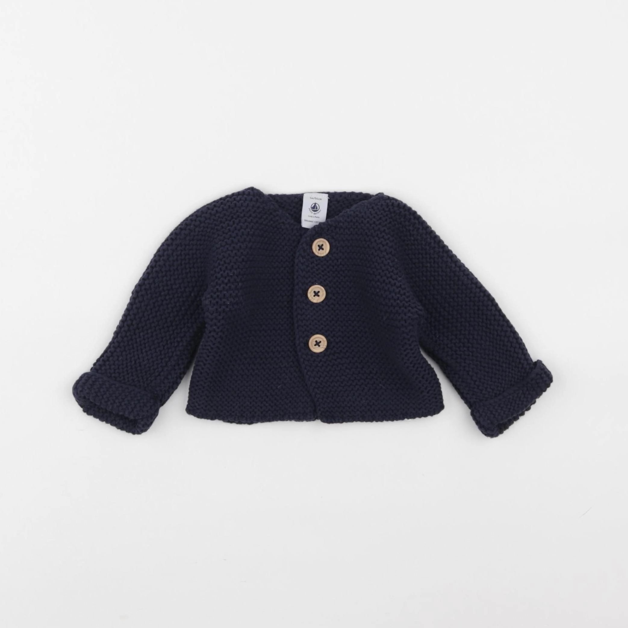 Petit Bateau - gilet bleu - 1 mois