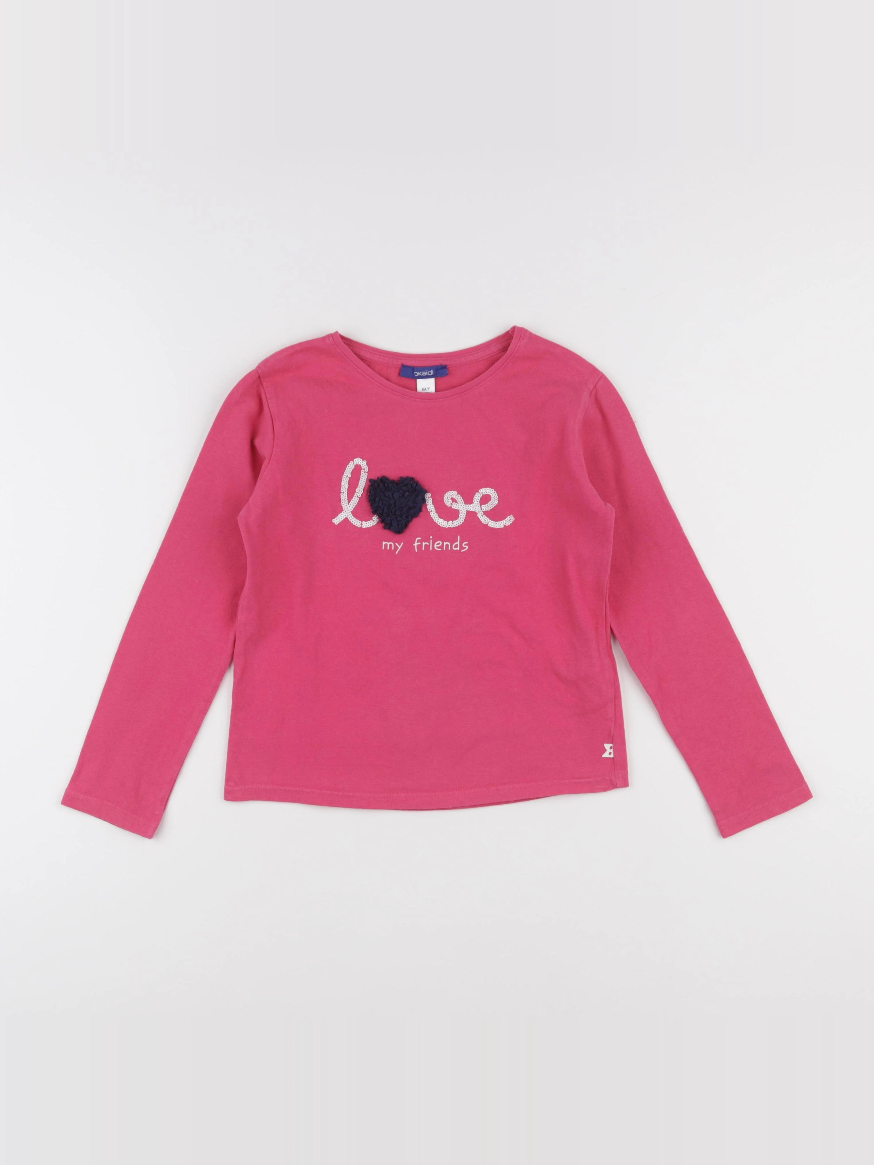 Okaidi - tee-shirt rose - 8 ans
