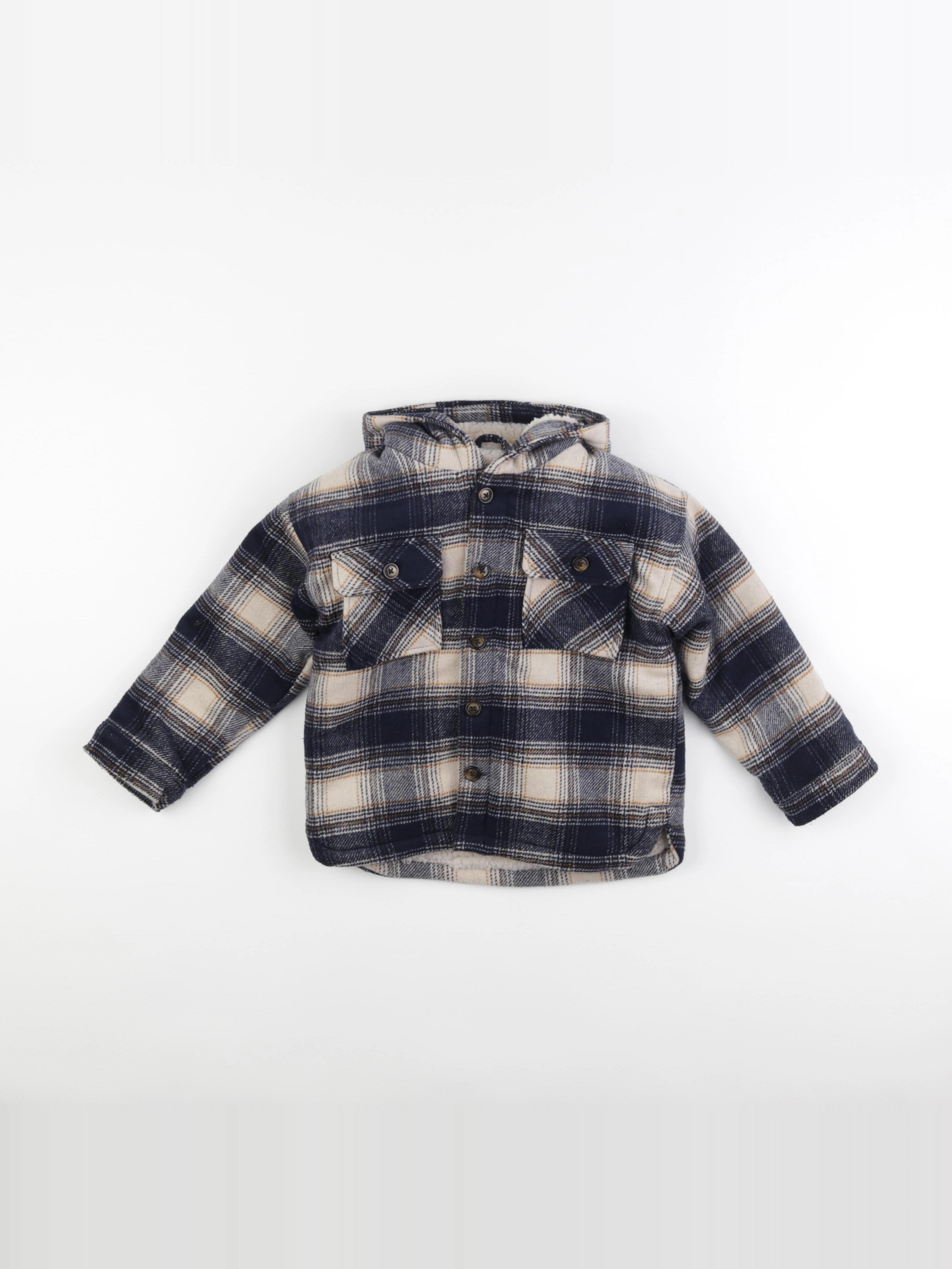 Vertbaudet - veste beige, bleu - 4 ans