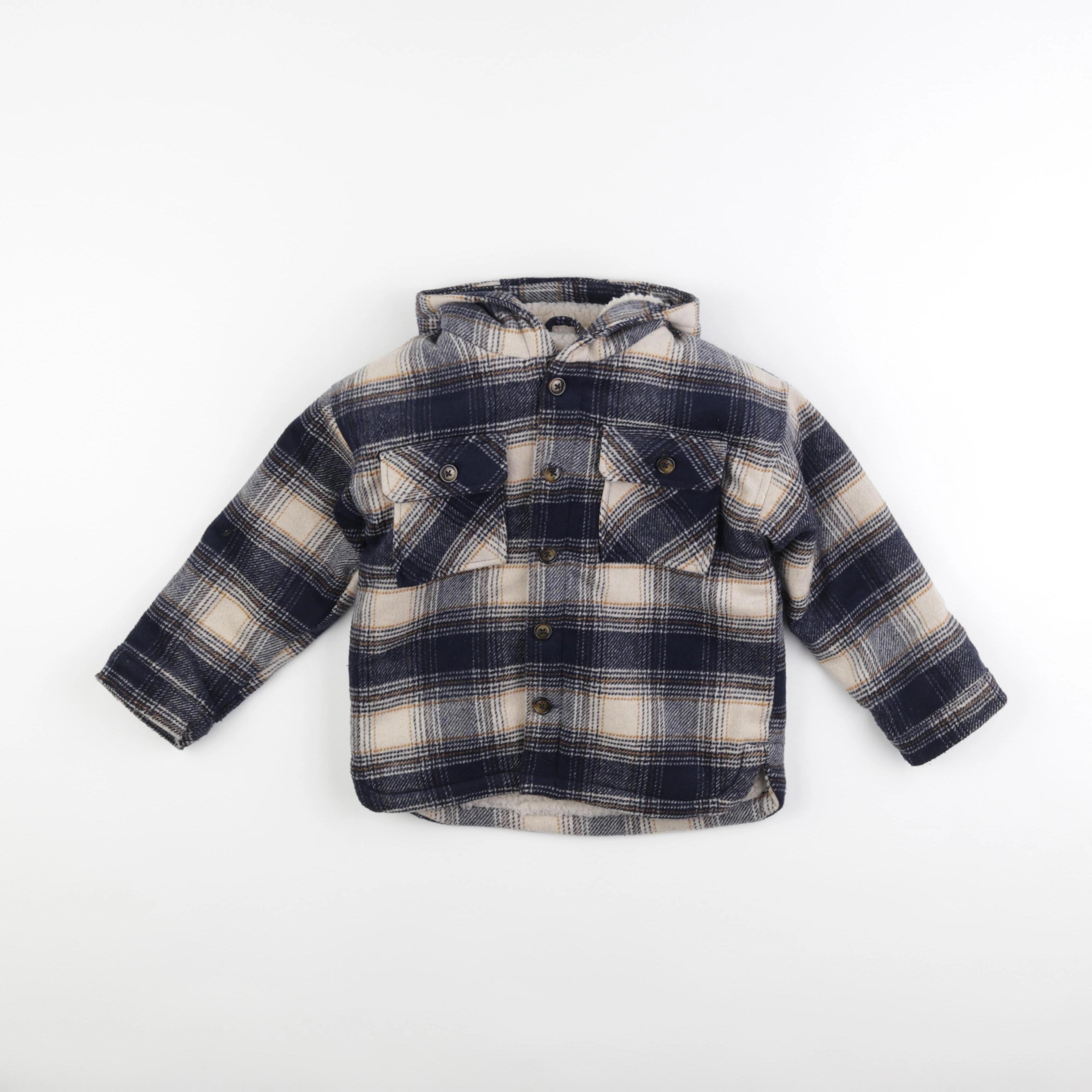 Vertbaudet - veste beige, bleu - 4 ans