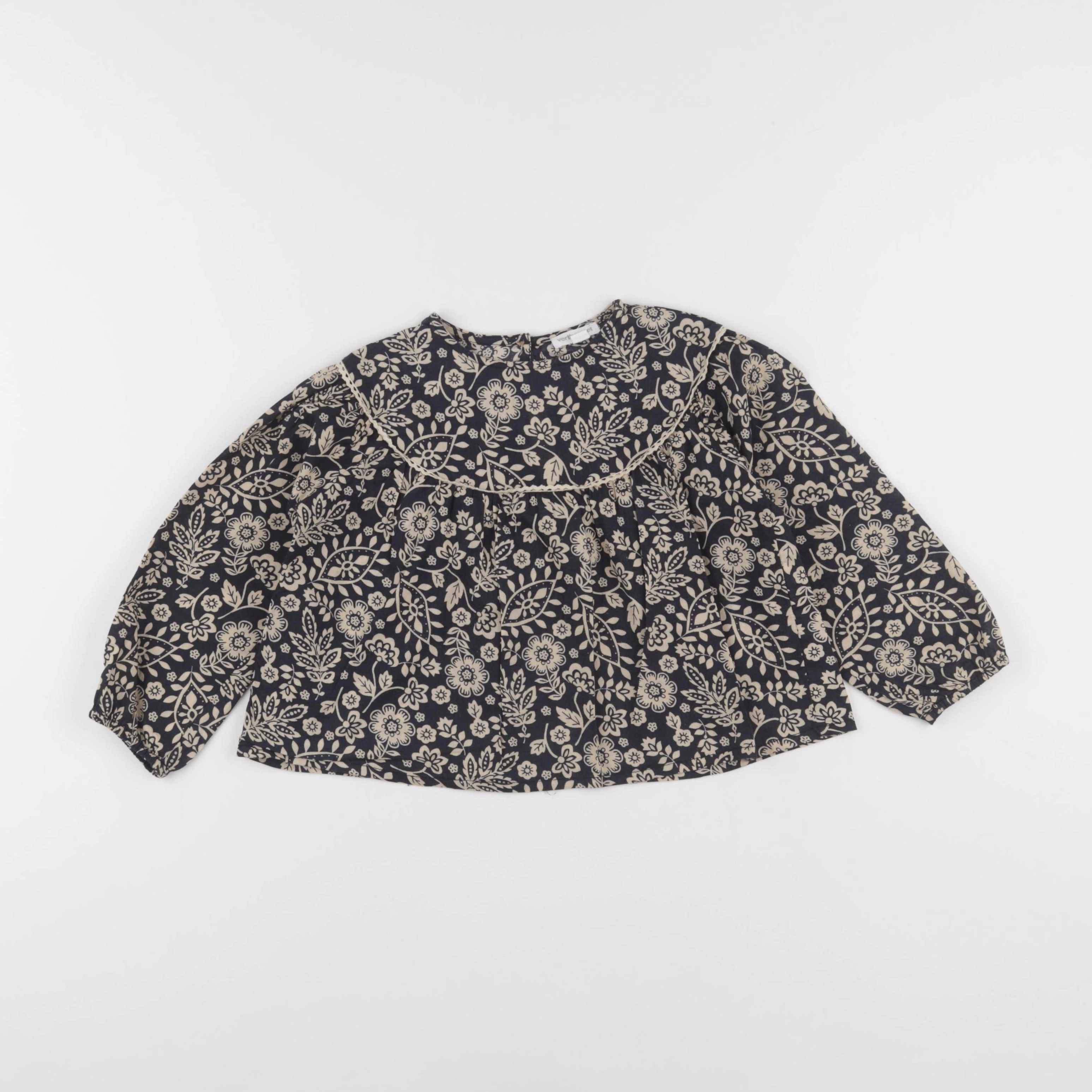 Vertbaudet - blouse beige, noir - 3 ans