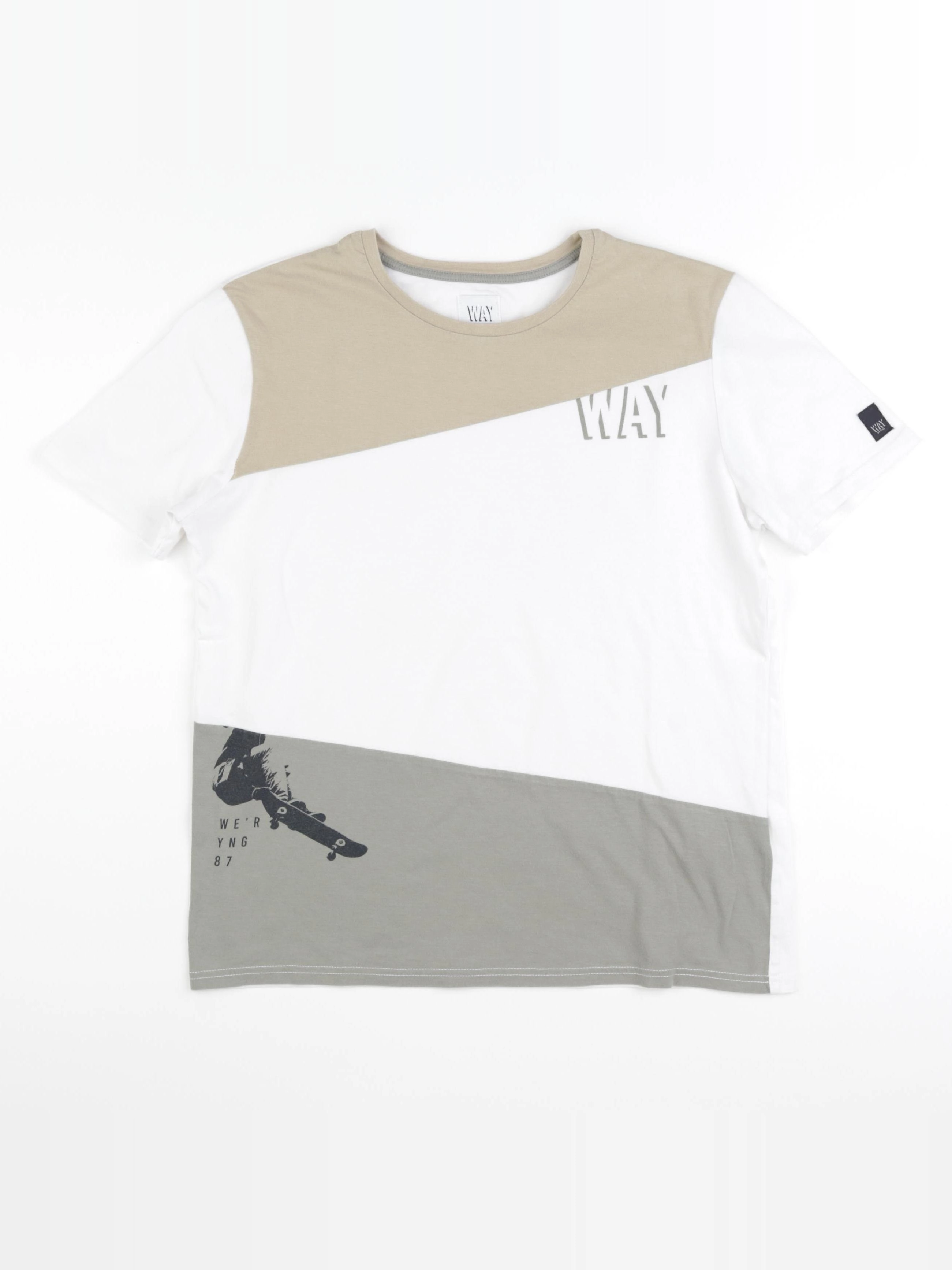 IKKS - tee-shirt blanc, beige - 14 ans