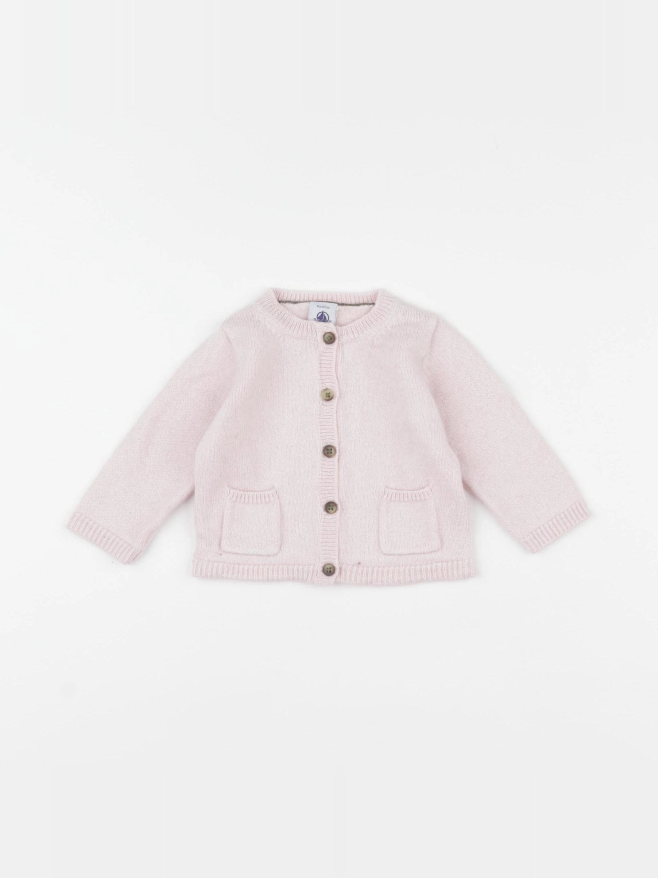 Petit Bateau - gilet rose - 6 mois