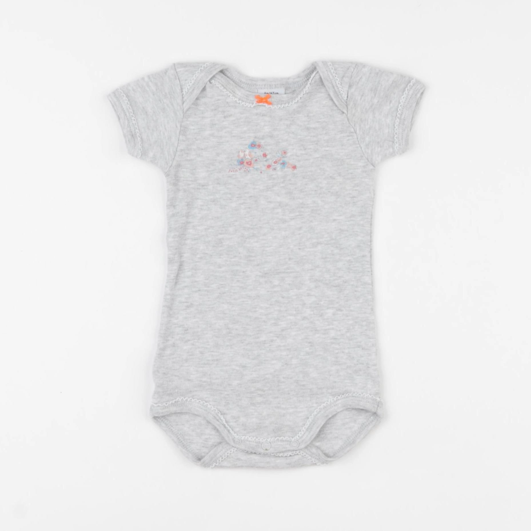 Petit Bateau - body gris - 6 mois